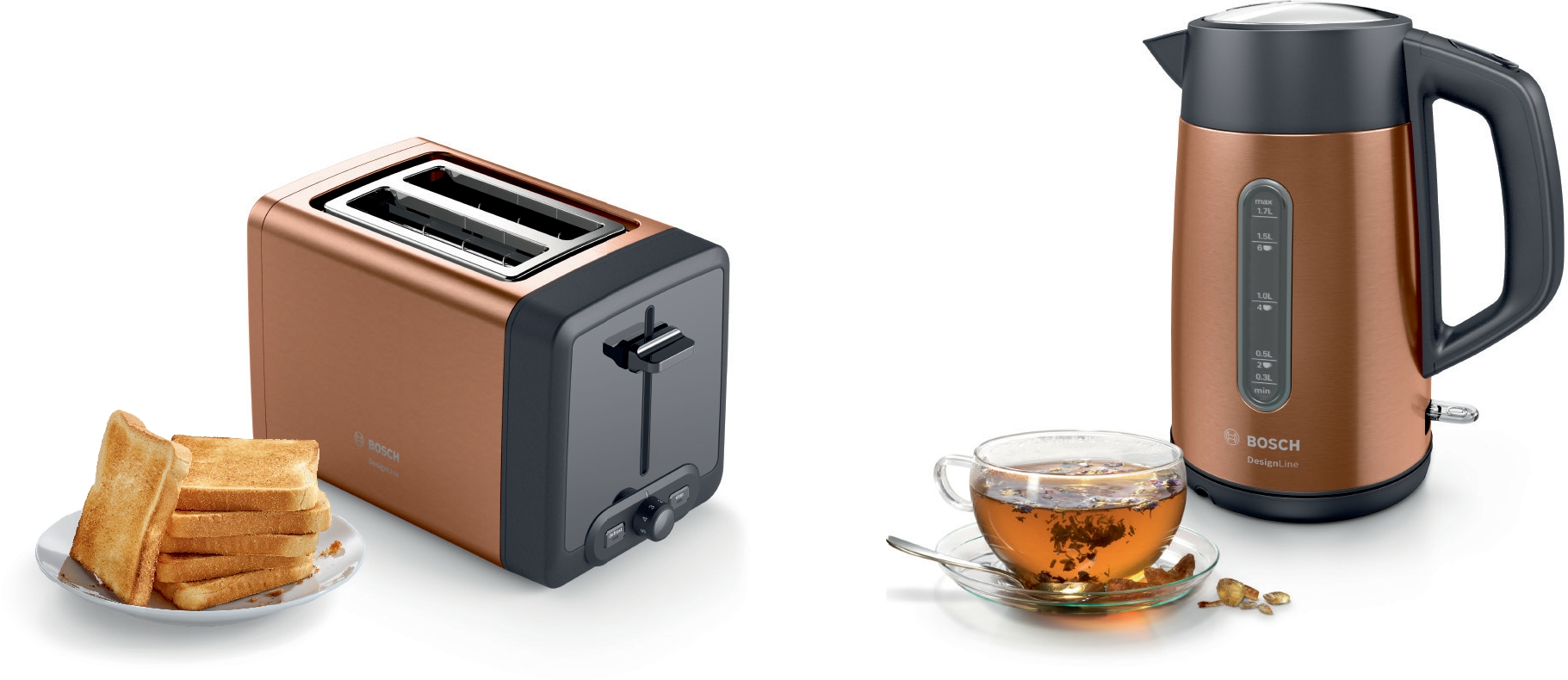 Kuvalo za vodu TWK4P439 DesignLine, 1.7 L, Copper