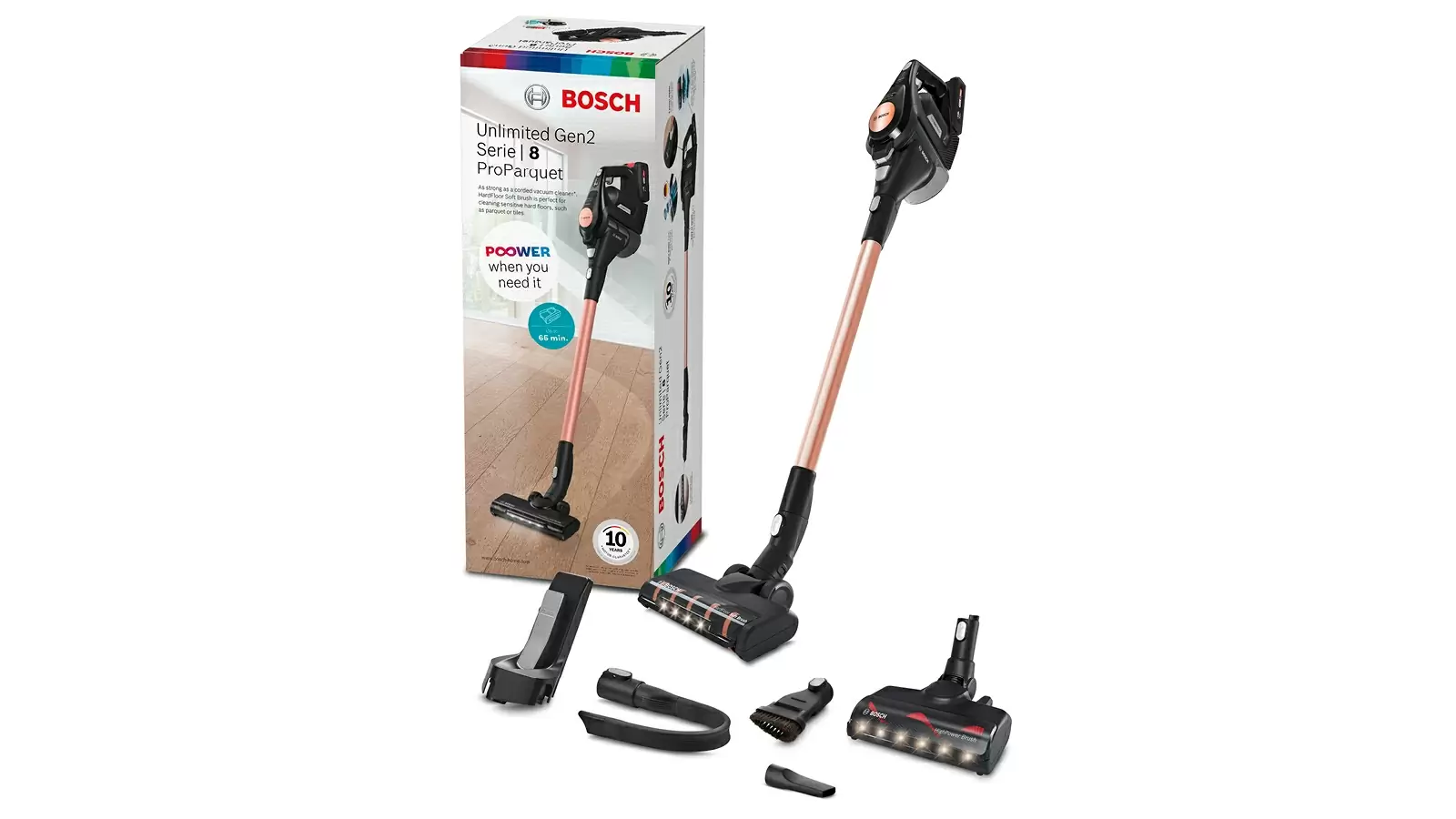 Štapni usisivač na baterije Unlimited 8 Gen 2 BCS8214PRQ, ProParquet
