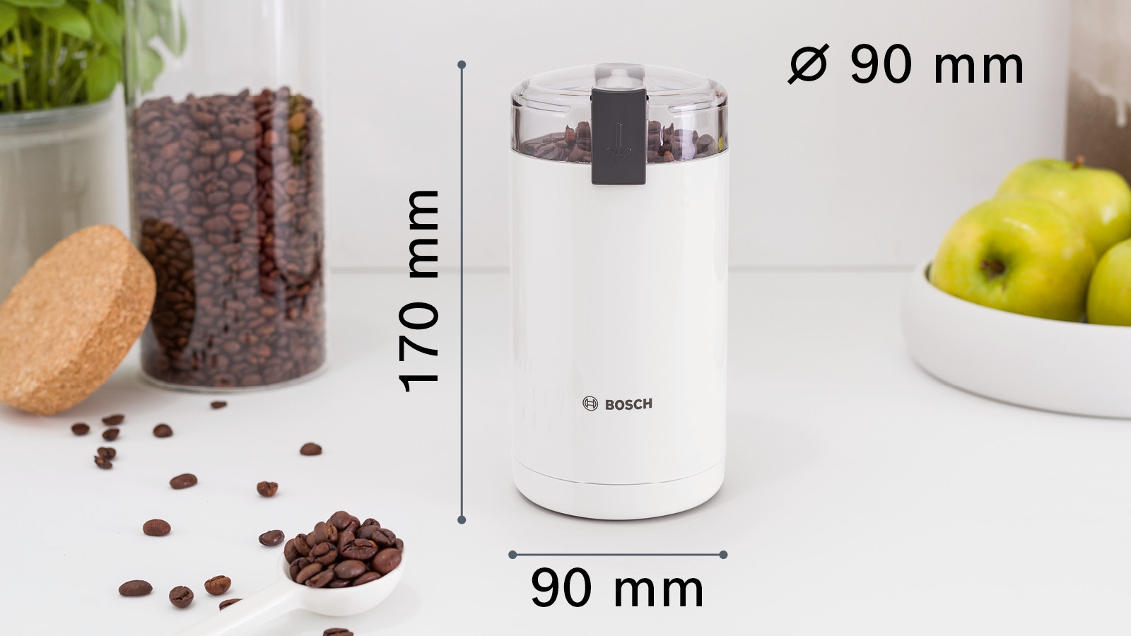 Mlin za kafu TSM6A011W Za jaču aromu, Nerđajući čelik, 180 W