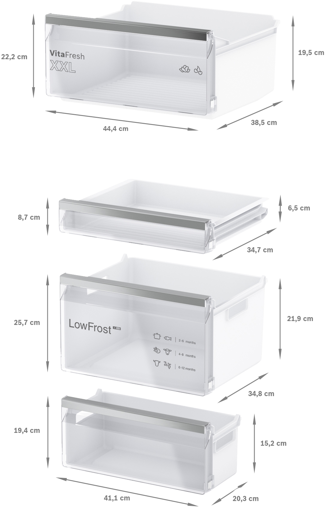 Ugradni frižider KIV86VFE1 Serie 4, VitaFresh, Eco Airflow