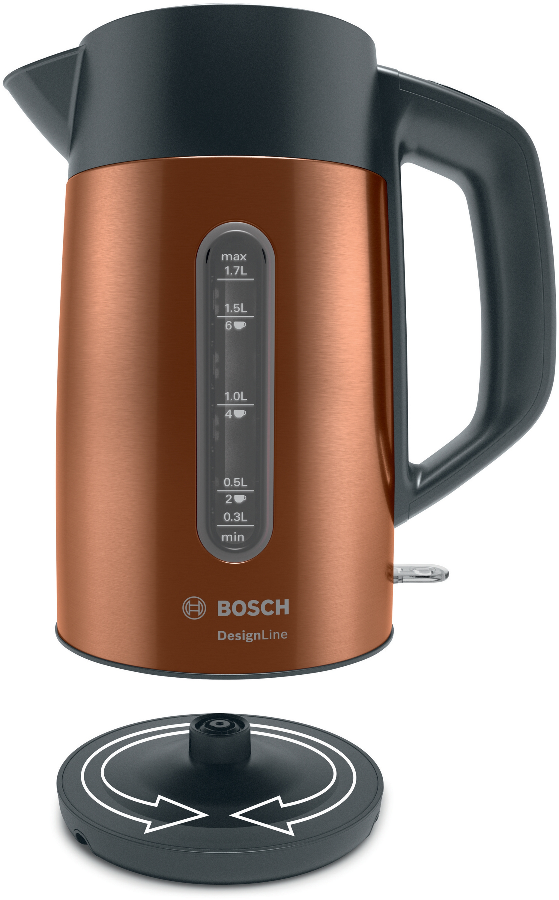 Kuvalo za vodu TWK4P439 DesignLine, 1.7 L, Copper