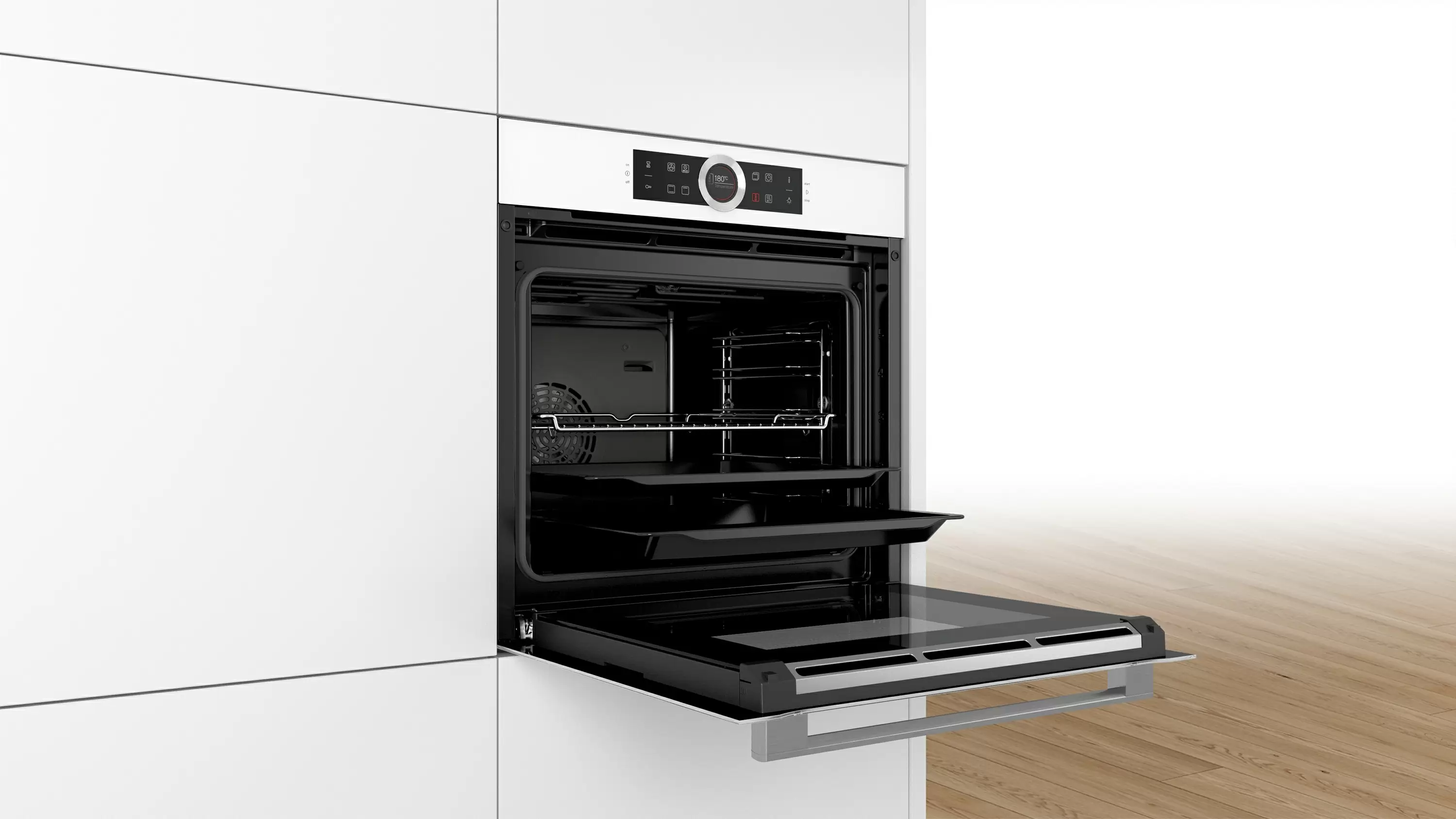 Ugradna rerna HBG634BW1 Serie 8 60x60cm, Bela, Specijalni premaz