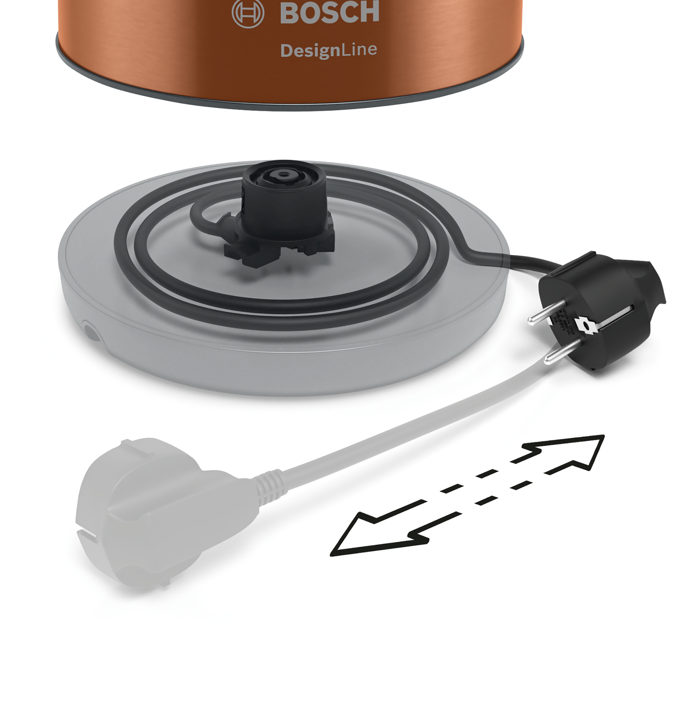Kuvalo za vodu TWK4P439 DesignLine, 1.7 L, Copper