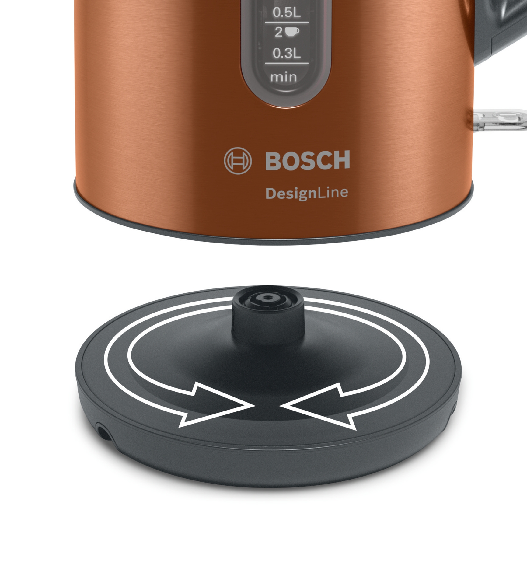 Kuvalo za vodu TWK4P439 DesignLine, 1.7 L, Copper