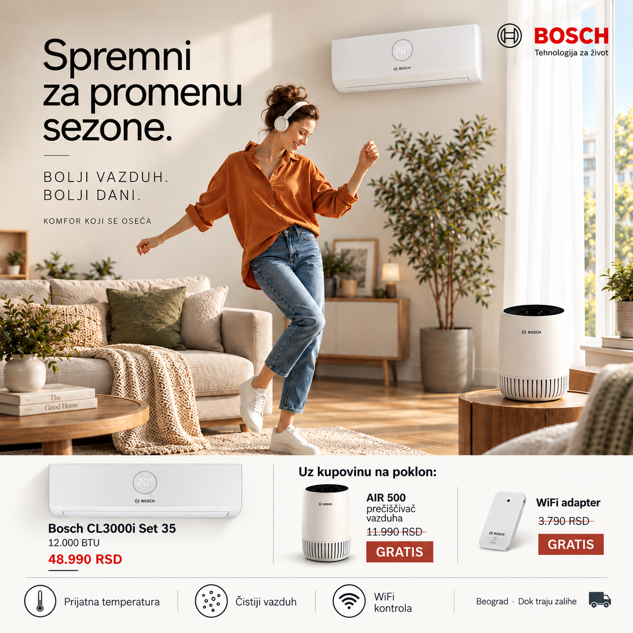 Inverter klima uređaj 12kbtu cl3000i-set 35 we - plaćanje i preuzimanje u radnji. Ne važi za plaćanje na rate.