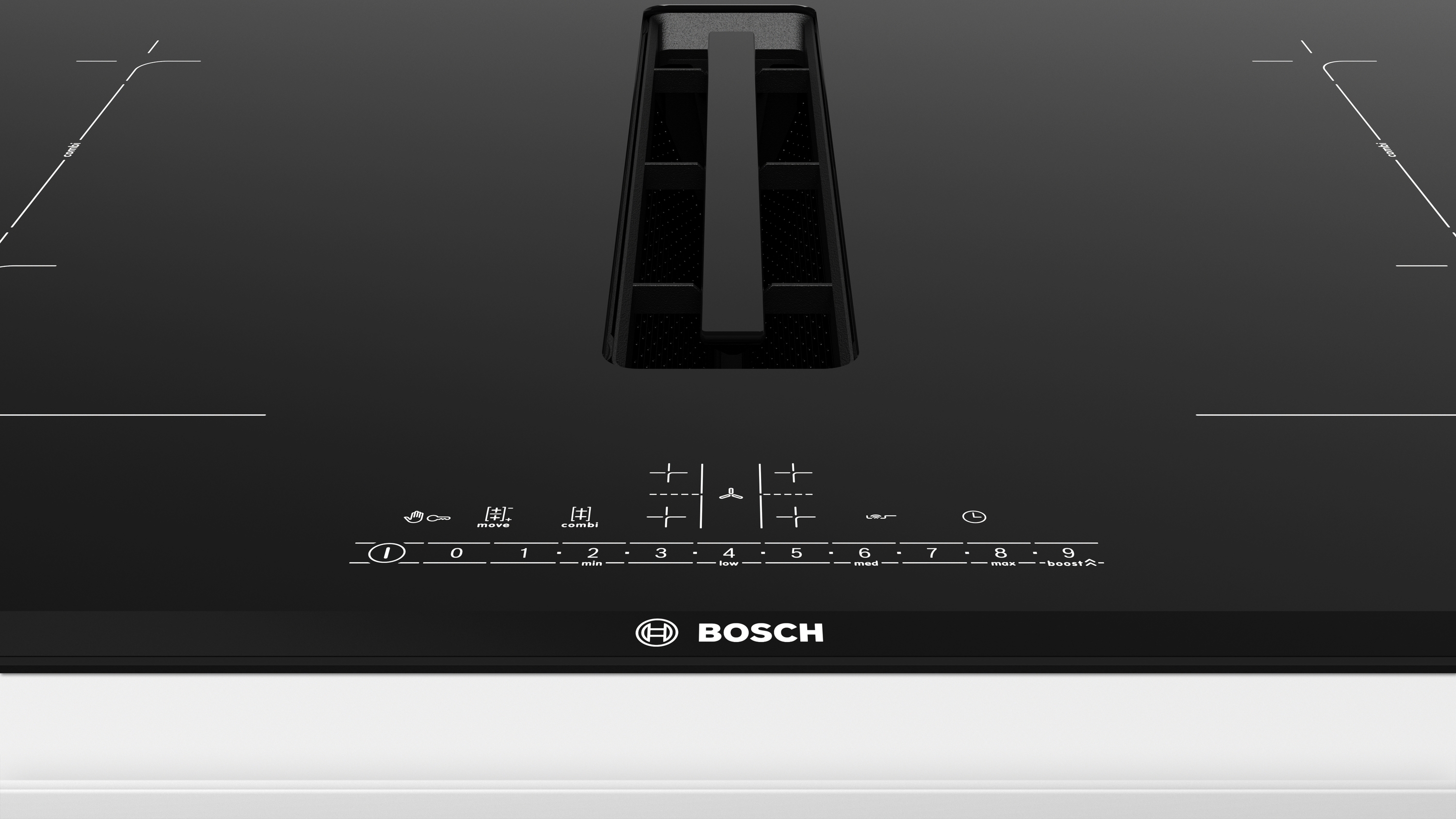 Series 6, Induction hob with integrated ventilation system, 80 cm, surface mount with frame, PVQ895F25E