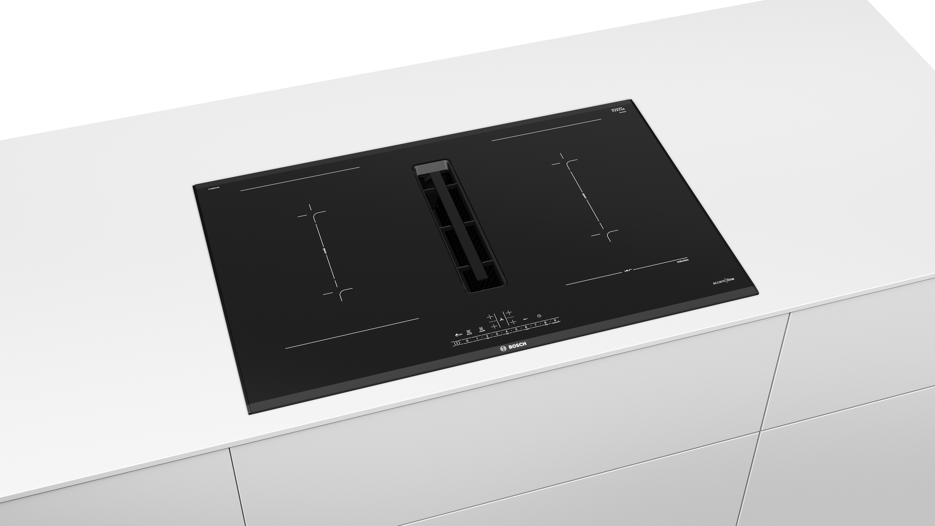 Series 6, Induction hob with integrated ventilation system, 80 cm, surface mount with frame, PVQ895F25E