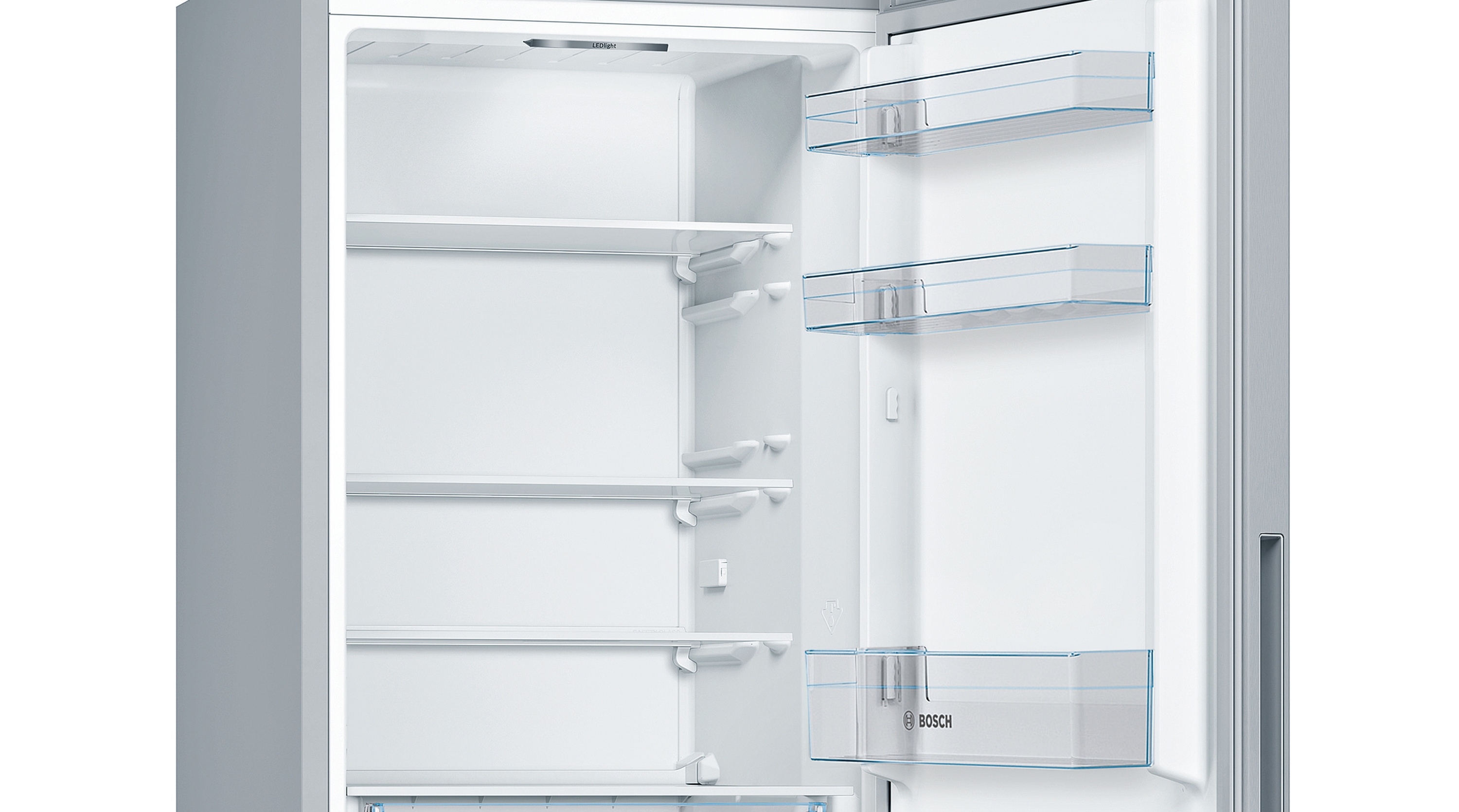 Serija 4, Samostojeći frižider sa zamrzivačem dole, 186 x 60 cm, Izgled nerđajućeg čelika, KGV362LEA