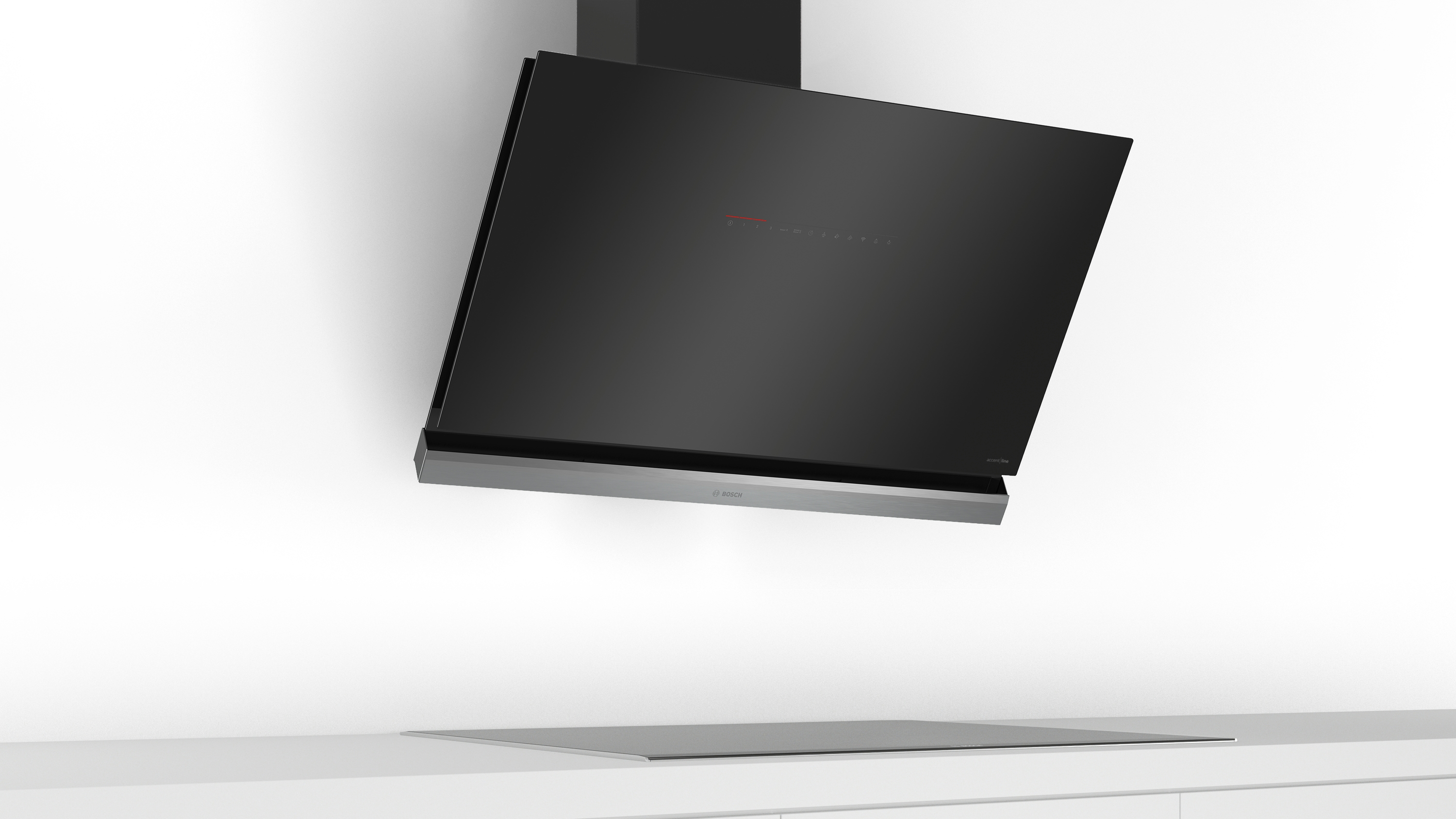 Series 8, wall-mounted cooker hood, 90 cm, clear glass black printed, DWK98PS62