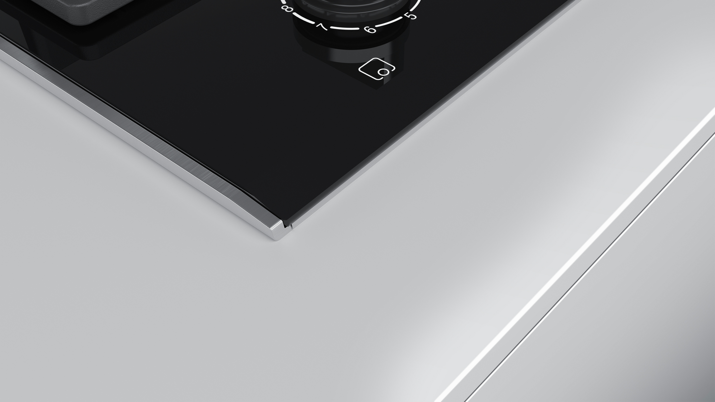 Serija 8, Domino plinska ploča za kuvanje, 30 cm, Crna, PRB3A6B70