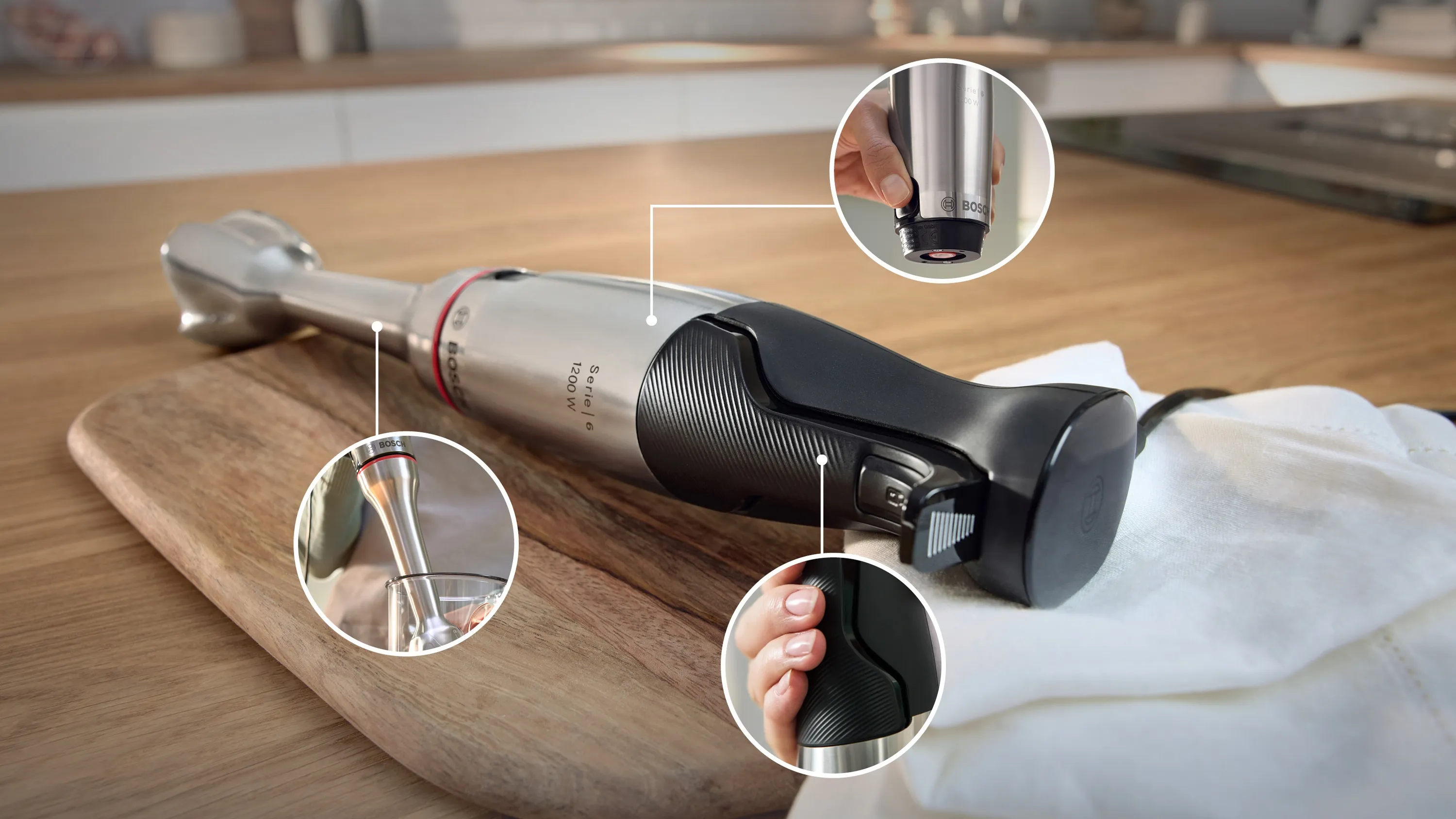 Serija 6, Štapni mikser, ErgoMaster, 1200 W, Nerđajući čelik, MSM6M810