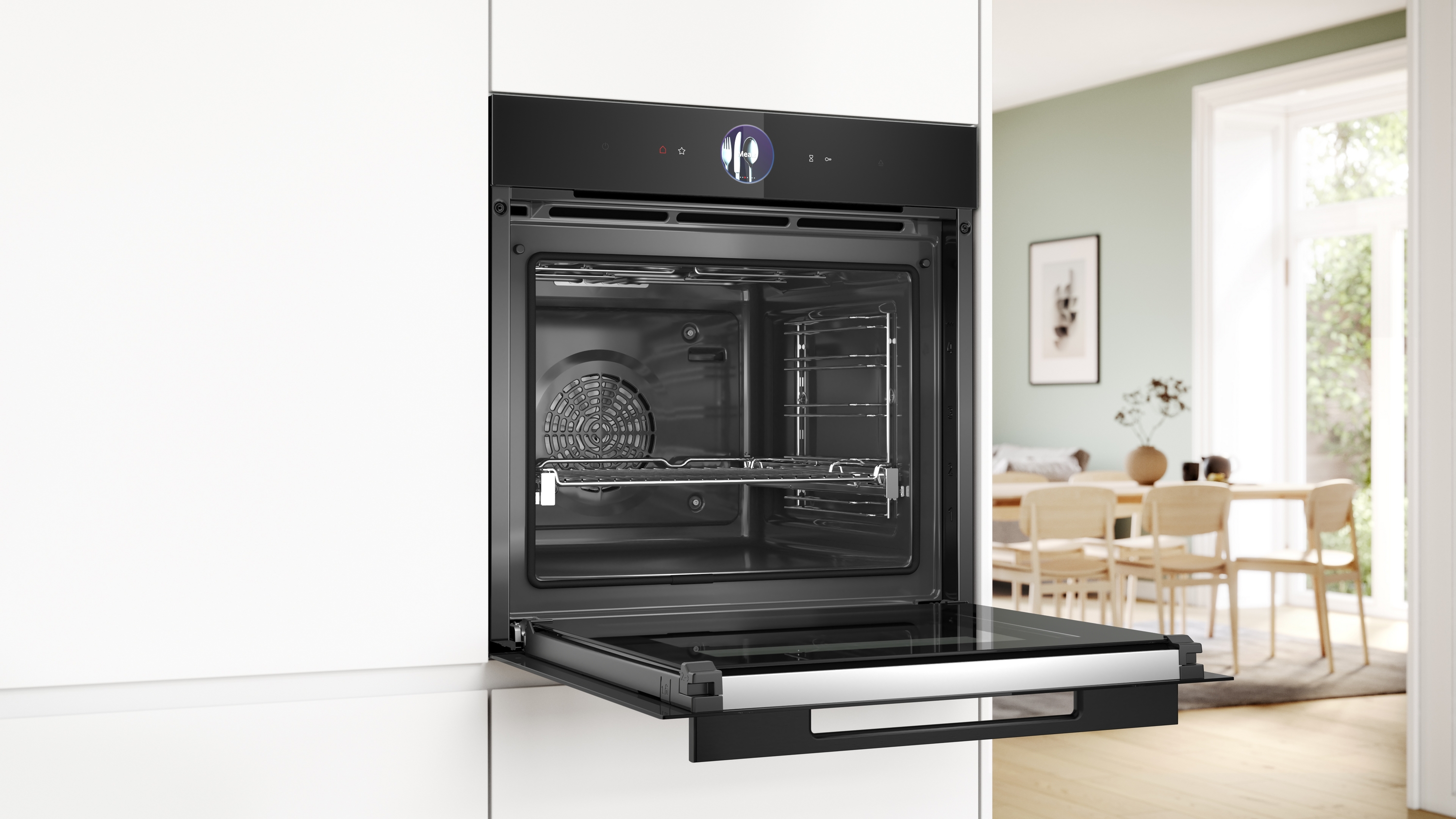 Series 8, Built-in oven with added steam function, 60 x 60 cm, Black, HRG976NB1