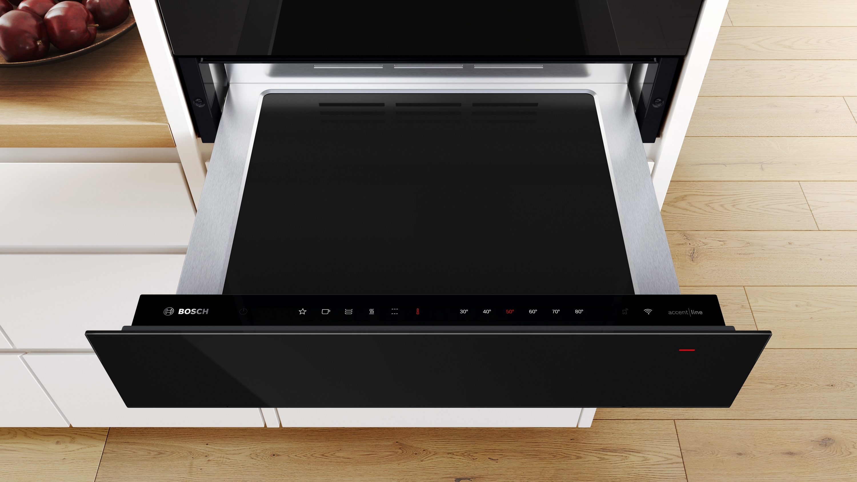 Series 8, Built-in warming drawer, 60 x 14 cm, Carbon black, BIC9101B1