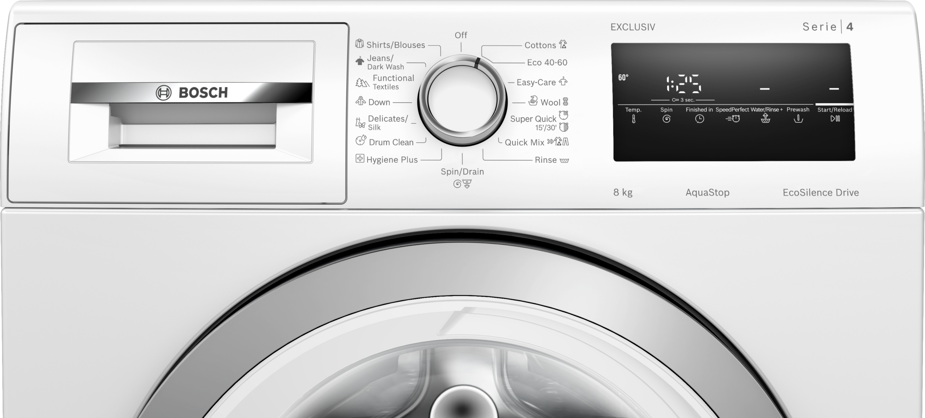 Series 4, washing machine, frontloader fullsize, 8 kg, 1400 rpm, WAN28292BY