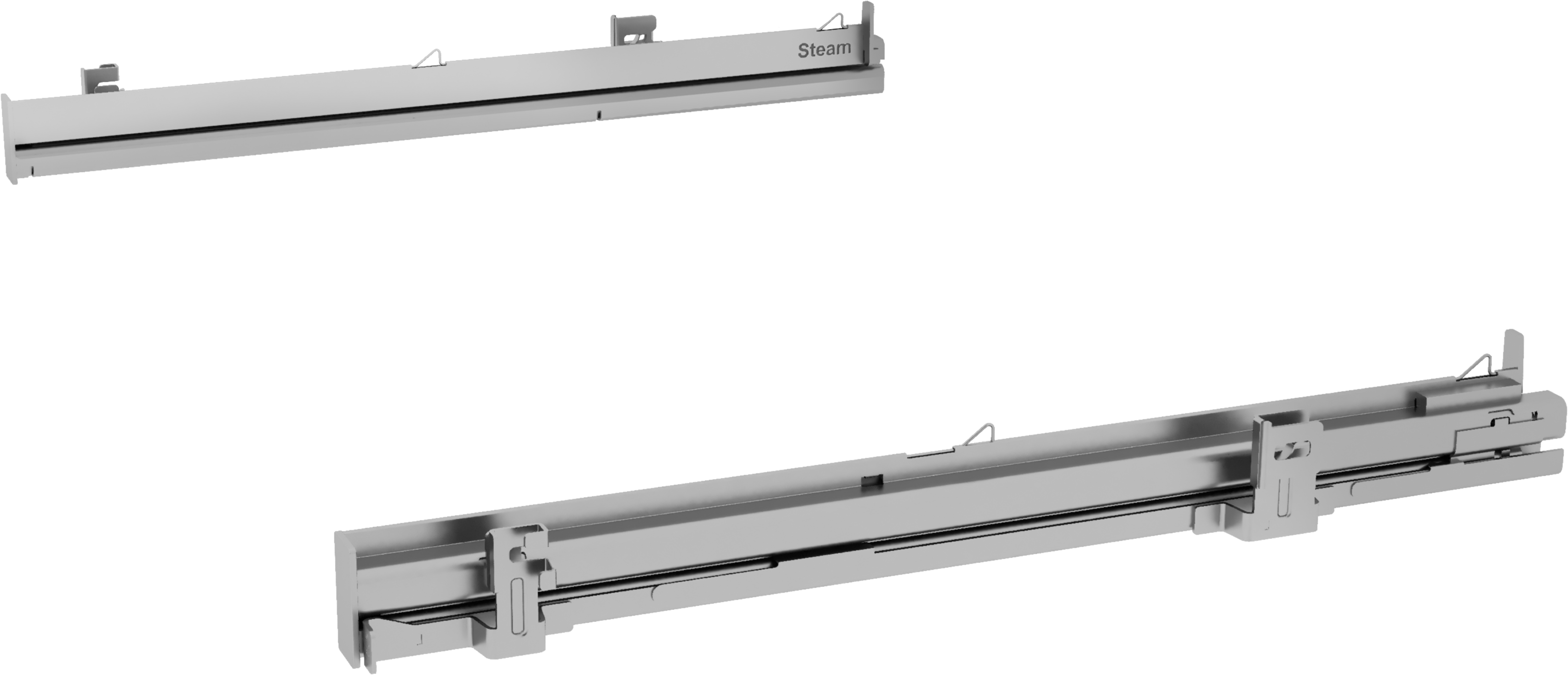 Clip rail full extension, Stainless steel, HEZ638D00