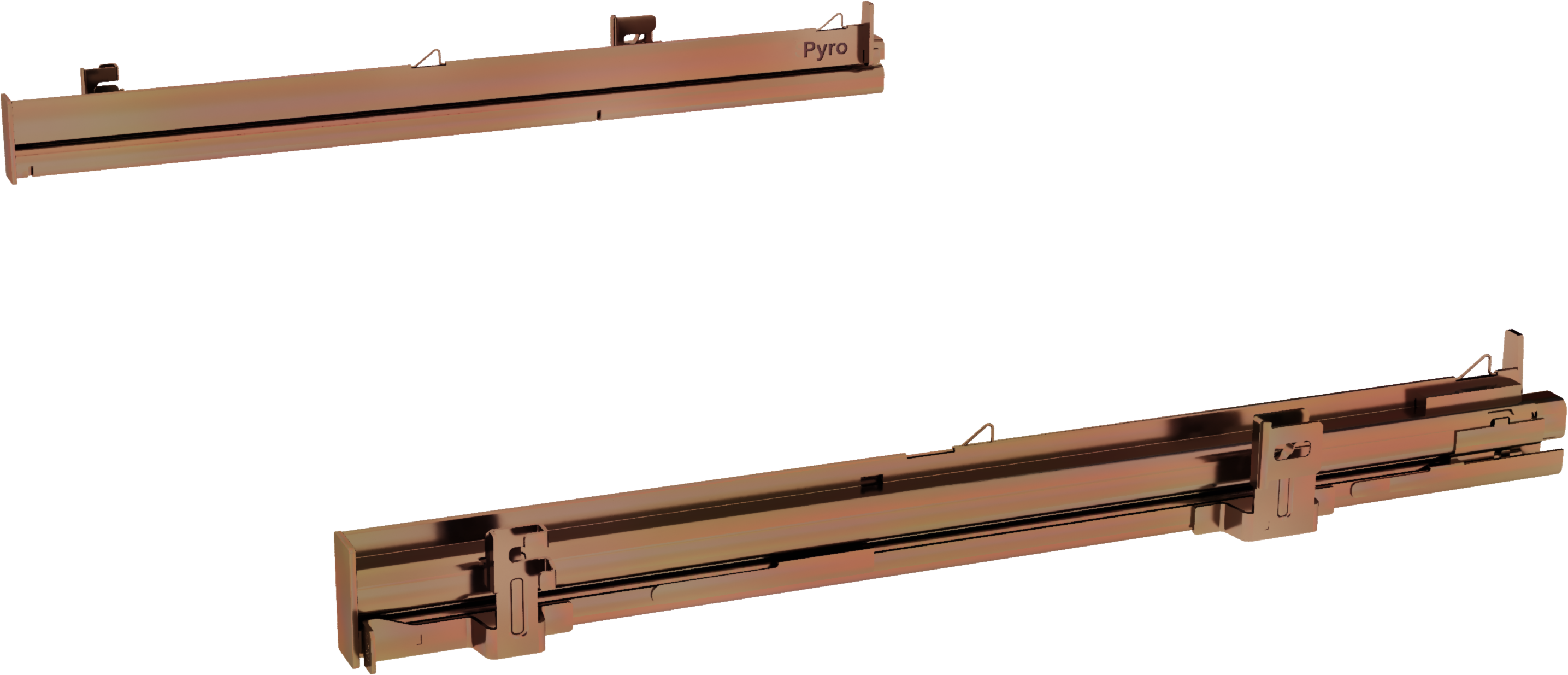 Clip rail full extension, Stainless steel, HEZ638070