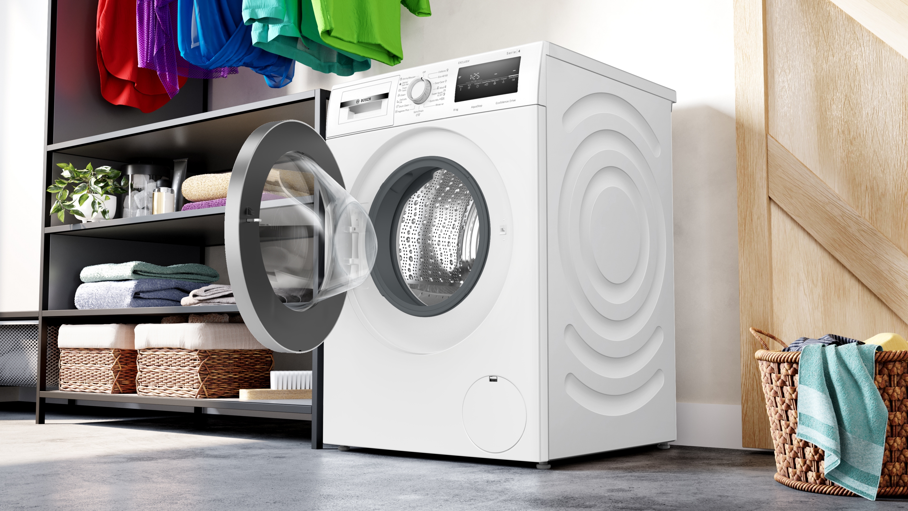 Series 4, washing machine, frontloader fullsize, 8 kg, 1400 rpm, WAN28292BY