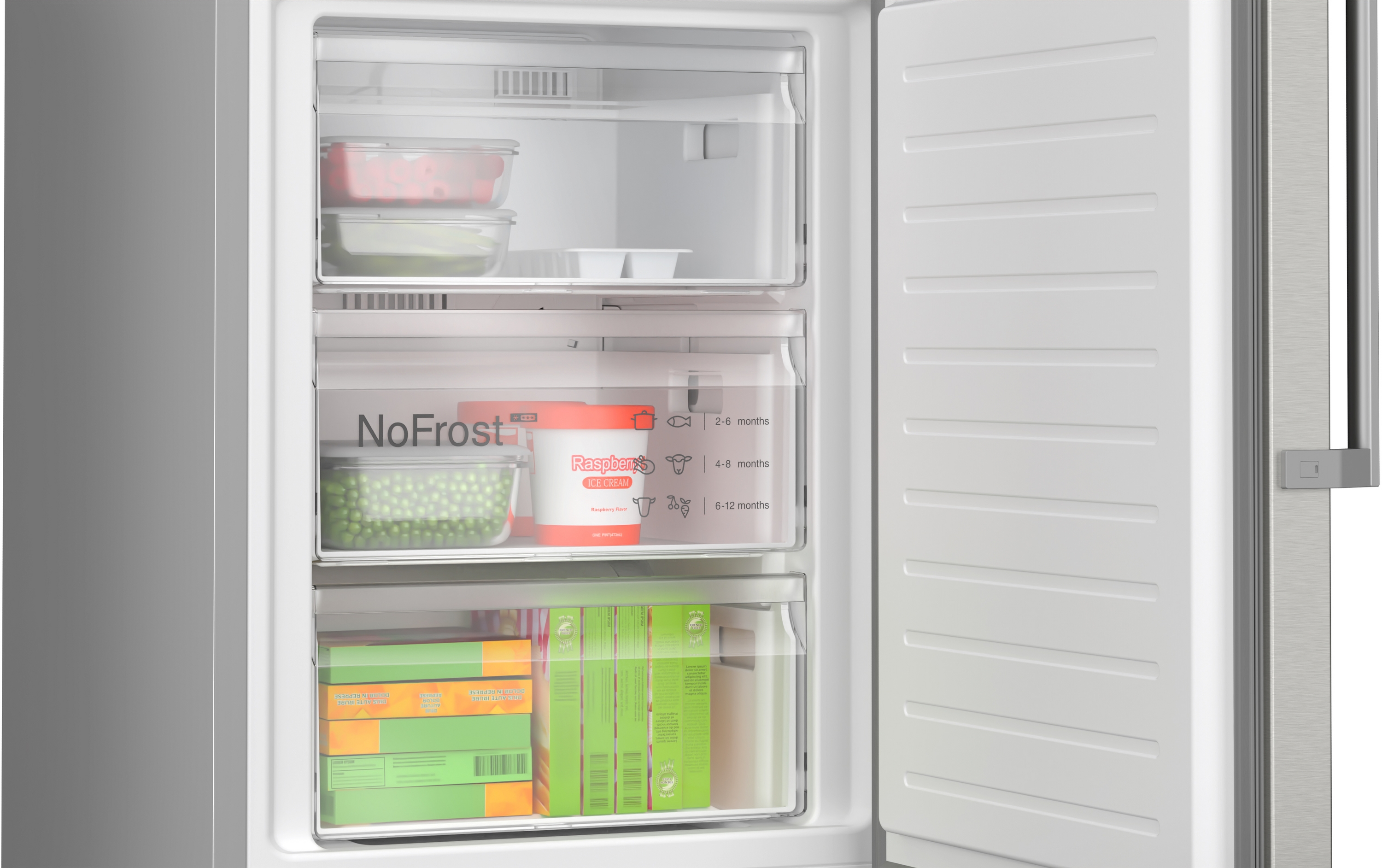 Serija 6, Samostojeći frižider sa zamrzivačem dole, 203 x 60 cm, Nerđajući čelik (sa anti-fingerprint), KGN39AIAT