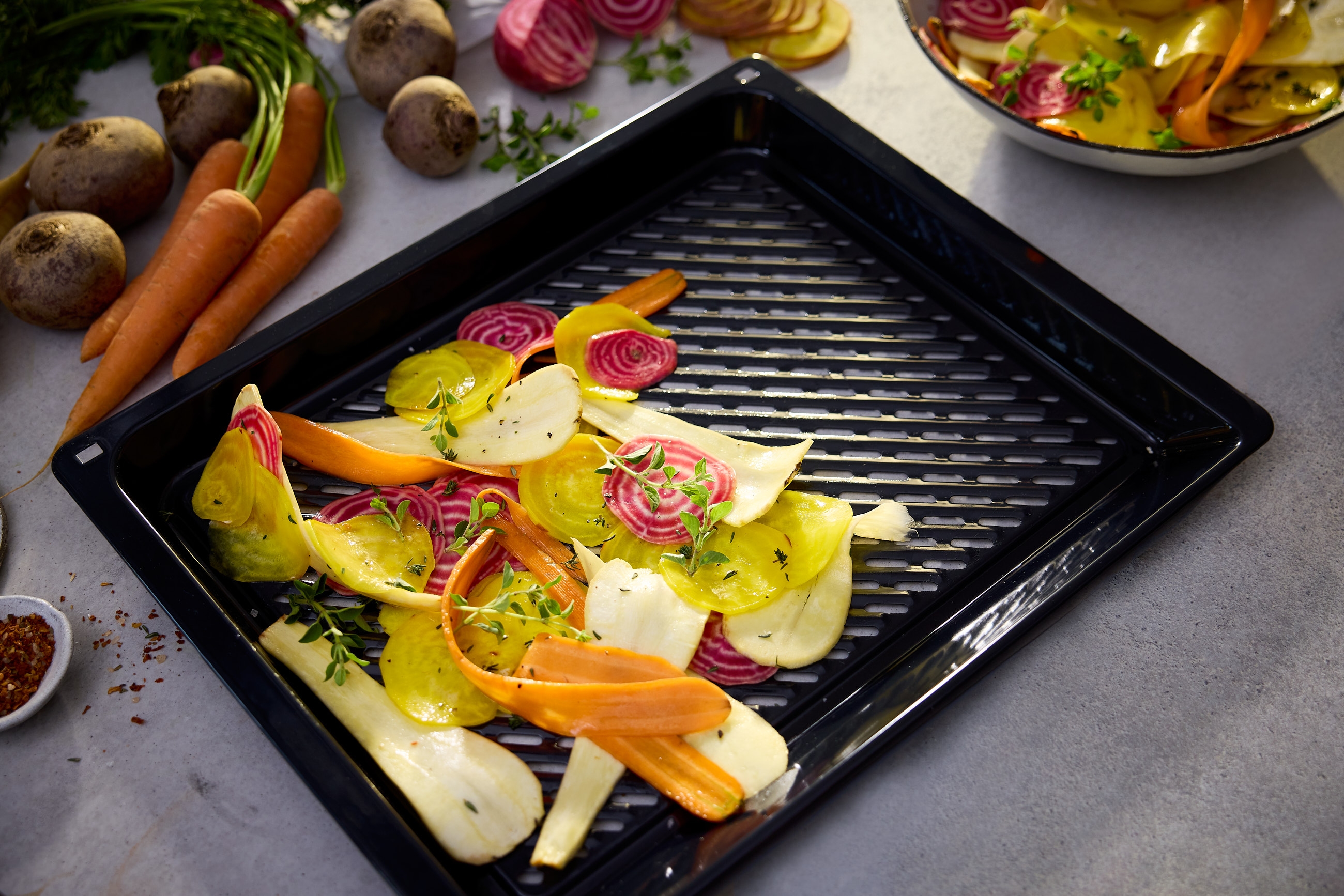 Air Fry & Grill tray , 38 x 455 x 375 mm, Anthracite, HEZ629070