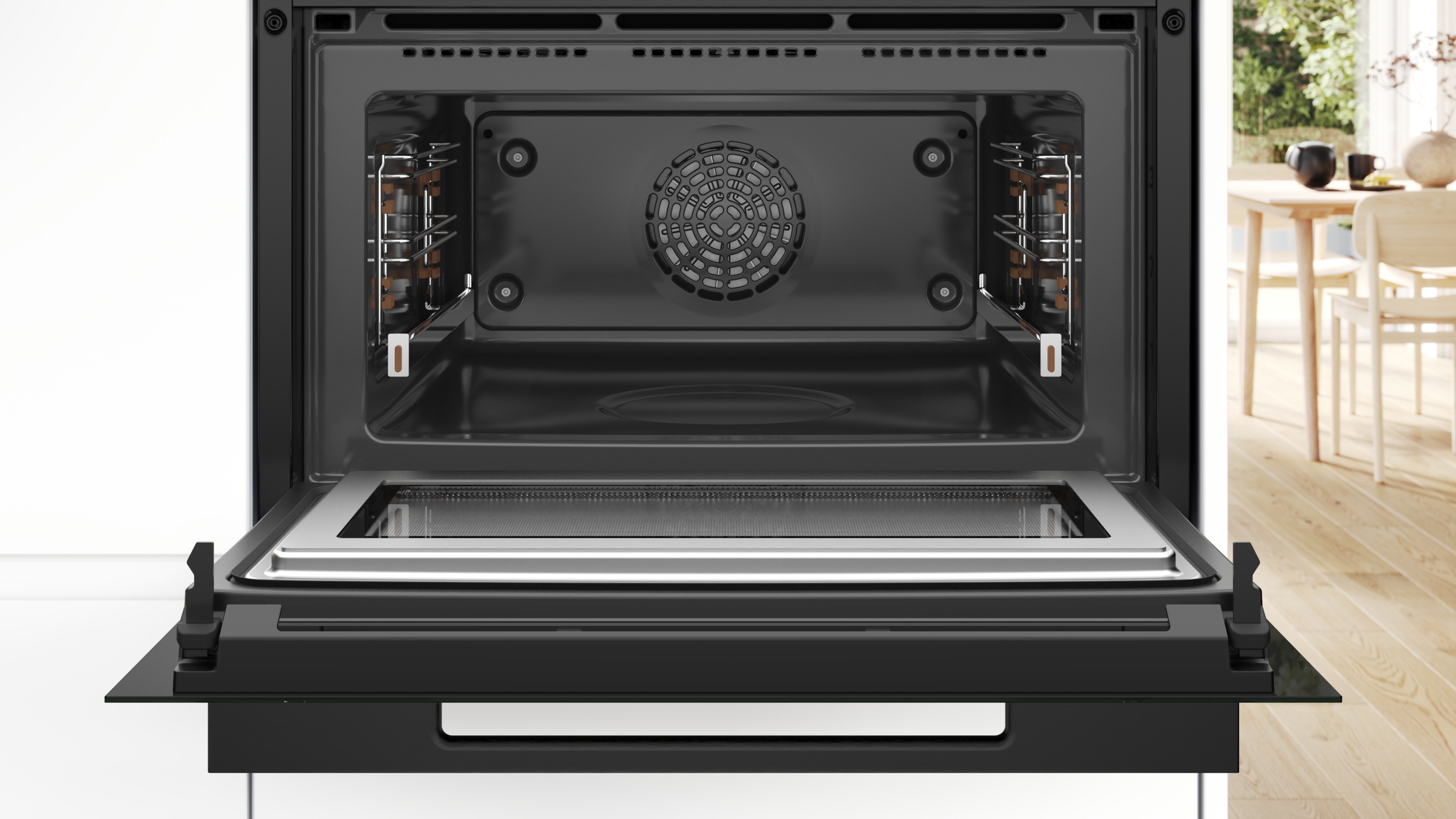 Series 8, Built-in compact oven with microwave function, 60 x 45 cm, Black, CMG978NB1
