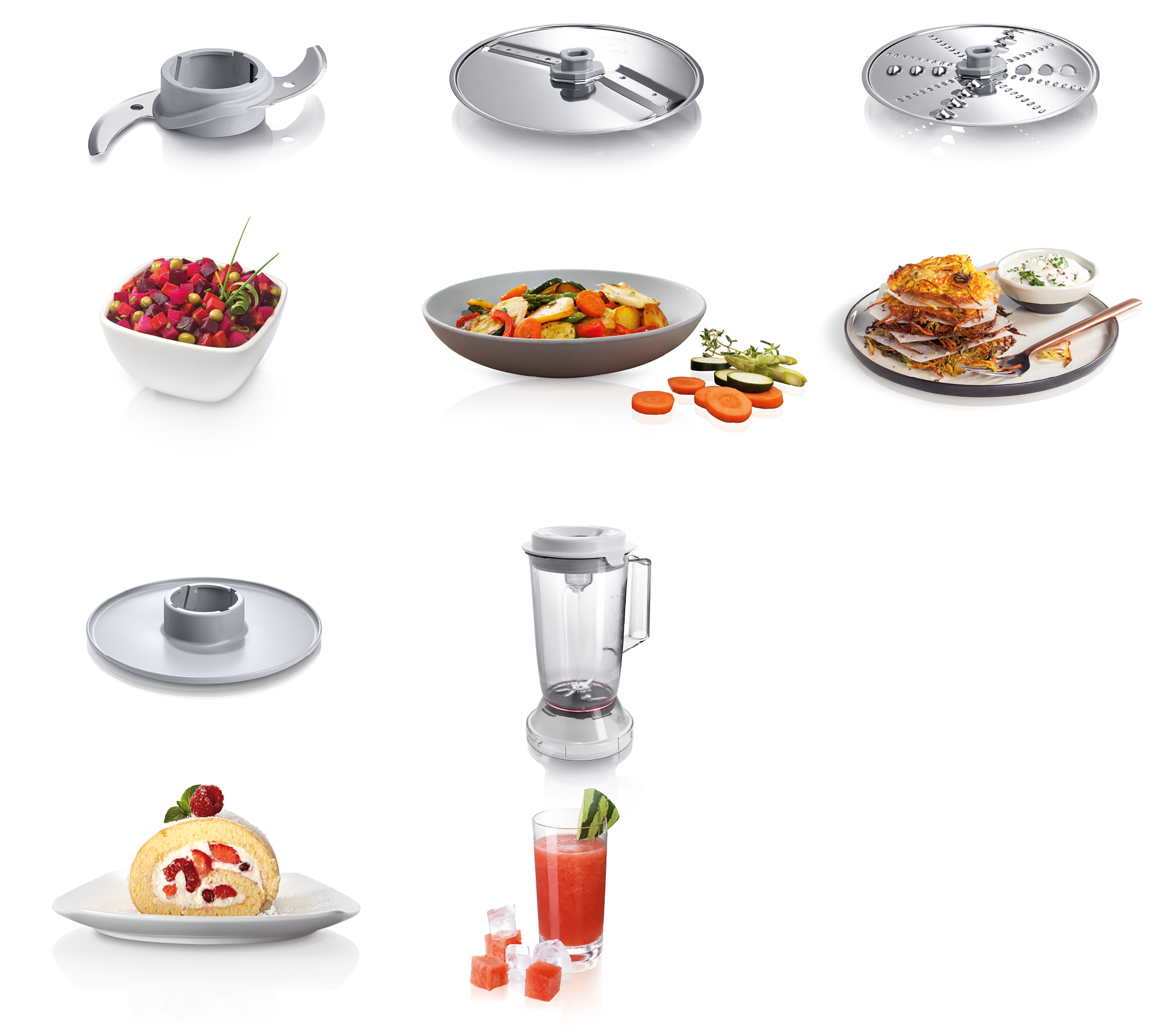Food processor, MultiTalent 3, 800 W, White, White, MCM3200W