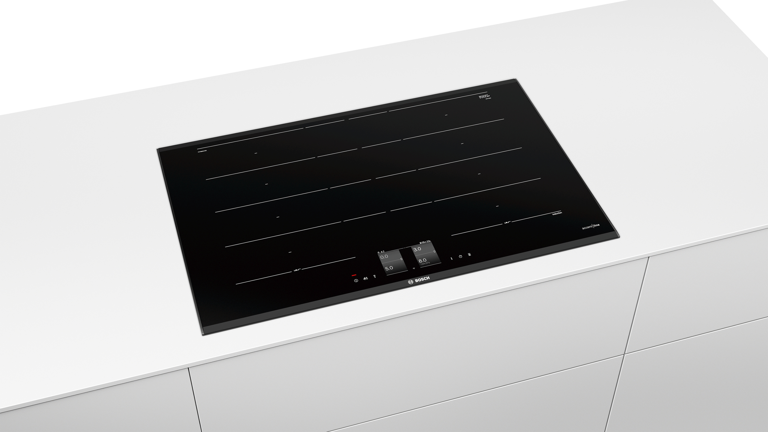 Series 8, Flex induction hob, 80 cm, Black, surface mount with frame, PXY895KX5E