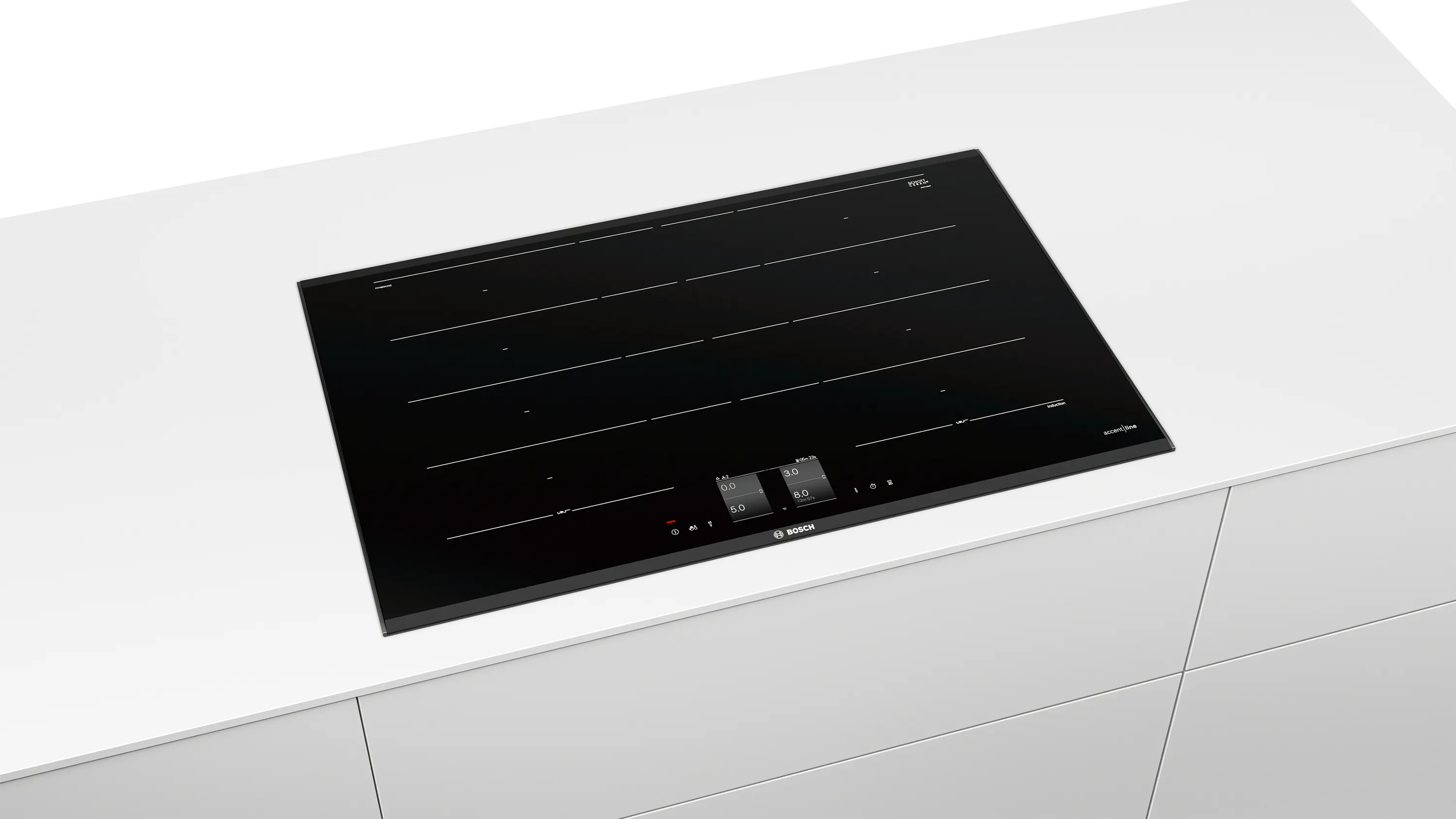 Series 8, Flex induction hob, 80 cm, Black, surface mount with frame, PXY895KX5E