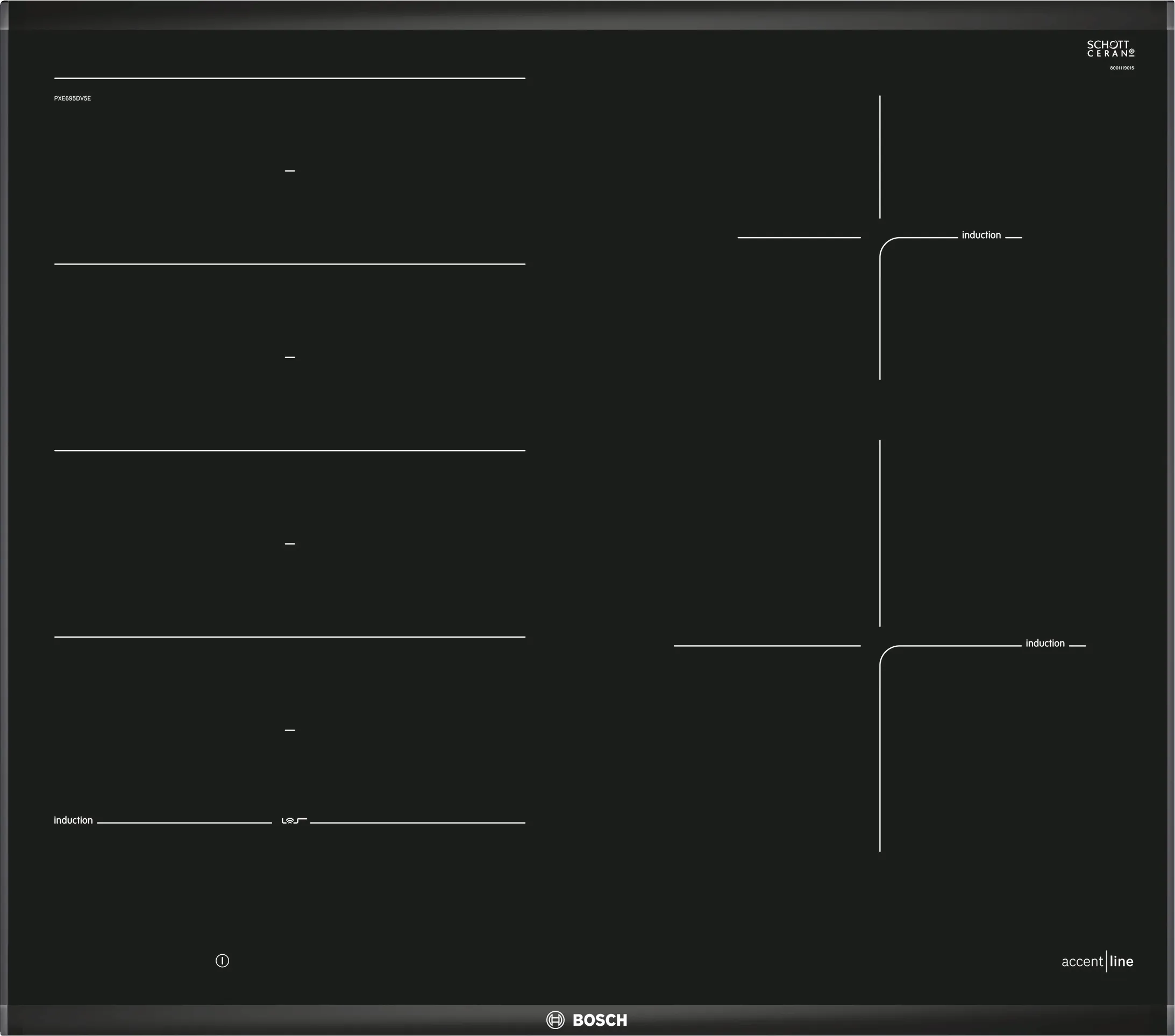 Series 8, Flex induction hob, 60 cm, Black, surface mount with frame, PXE695DV5E