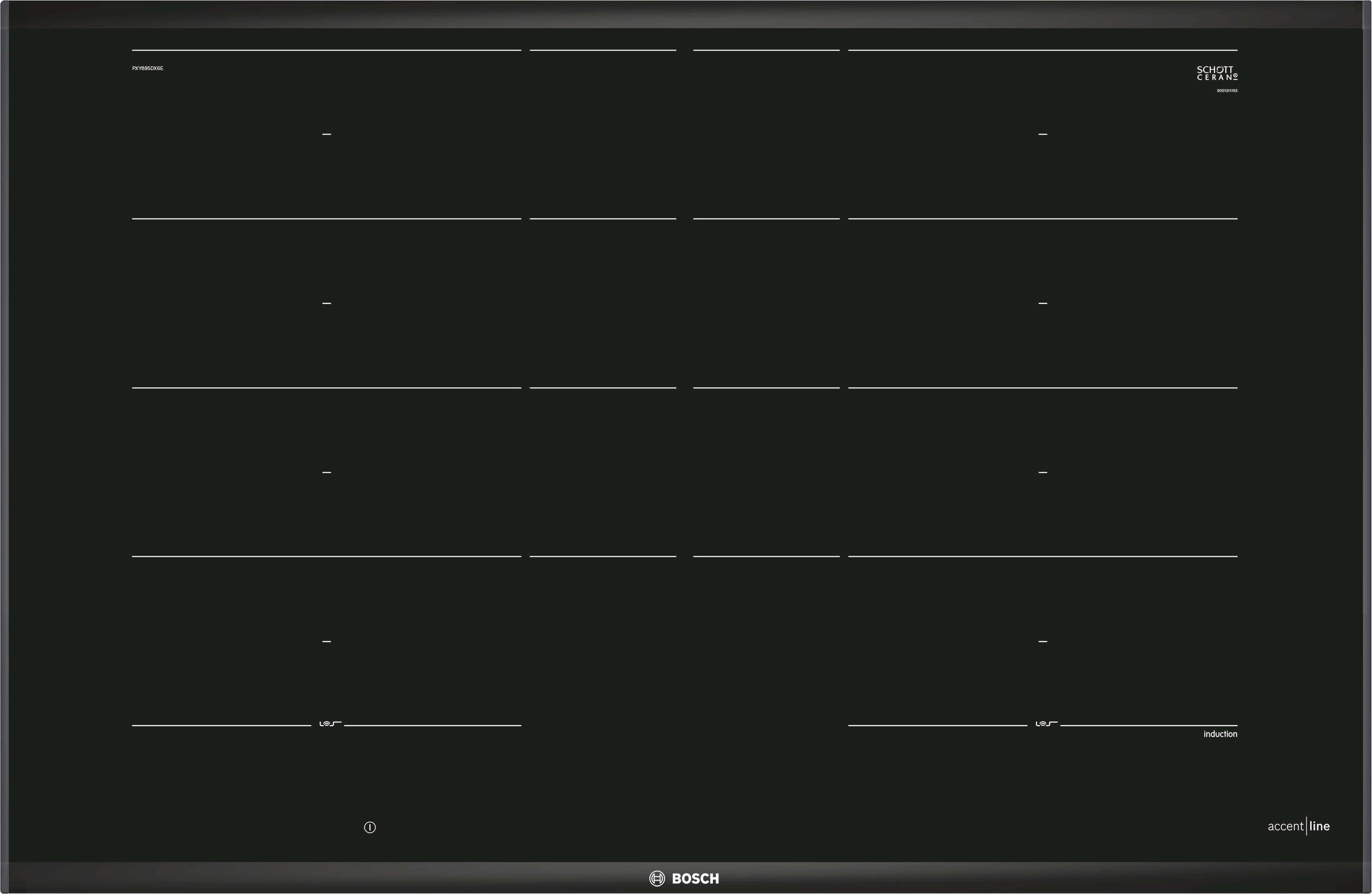 Series 8, Flex induction hob, 80 cm, Black, surface mount with frame, PXY895DX6E
