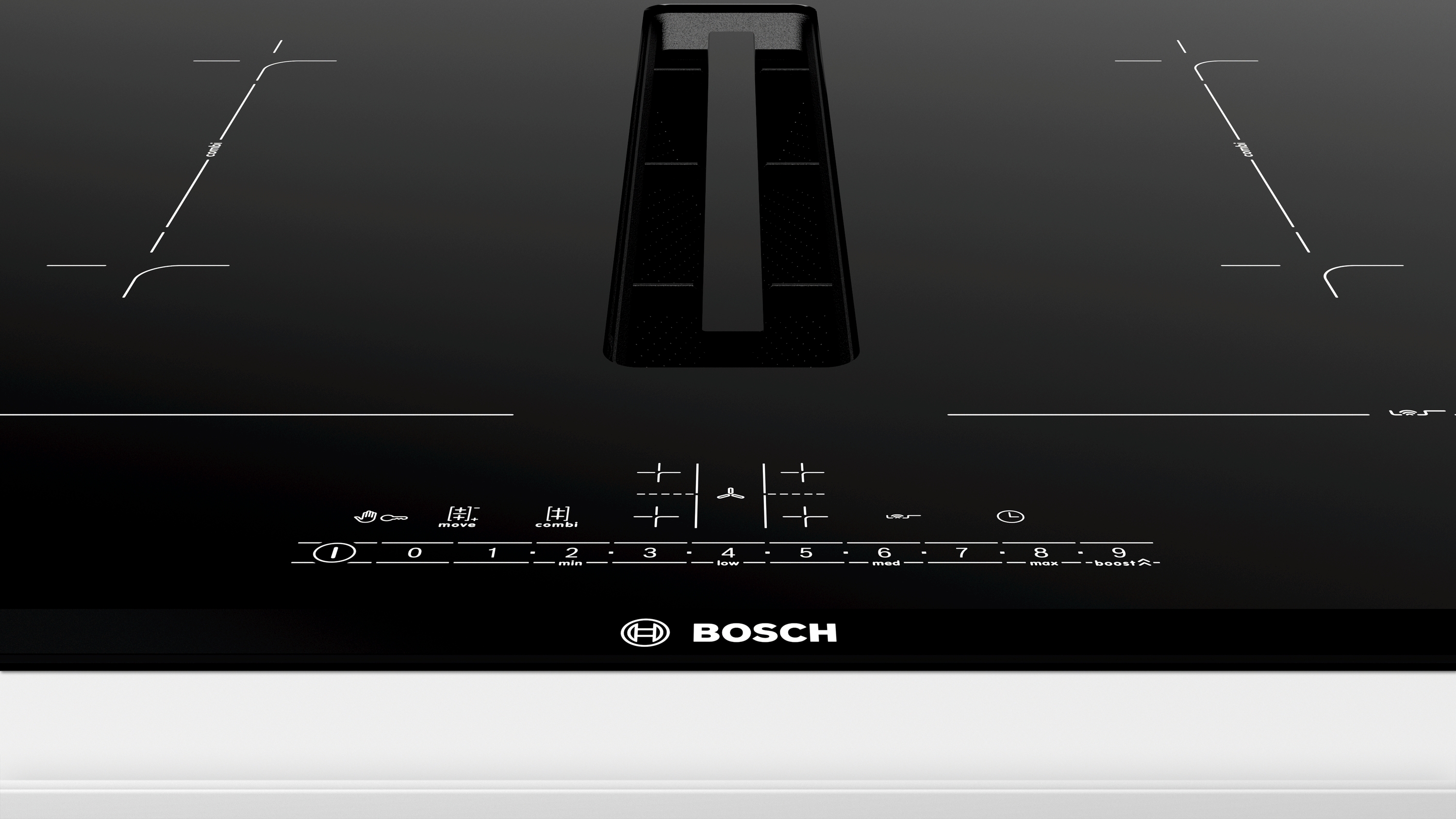 Series 6, Induction hob with integrated ventilation system, 70 cm, surface mount with frame, PVQ795F25E