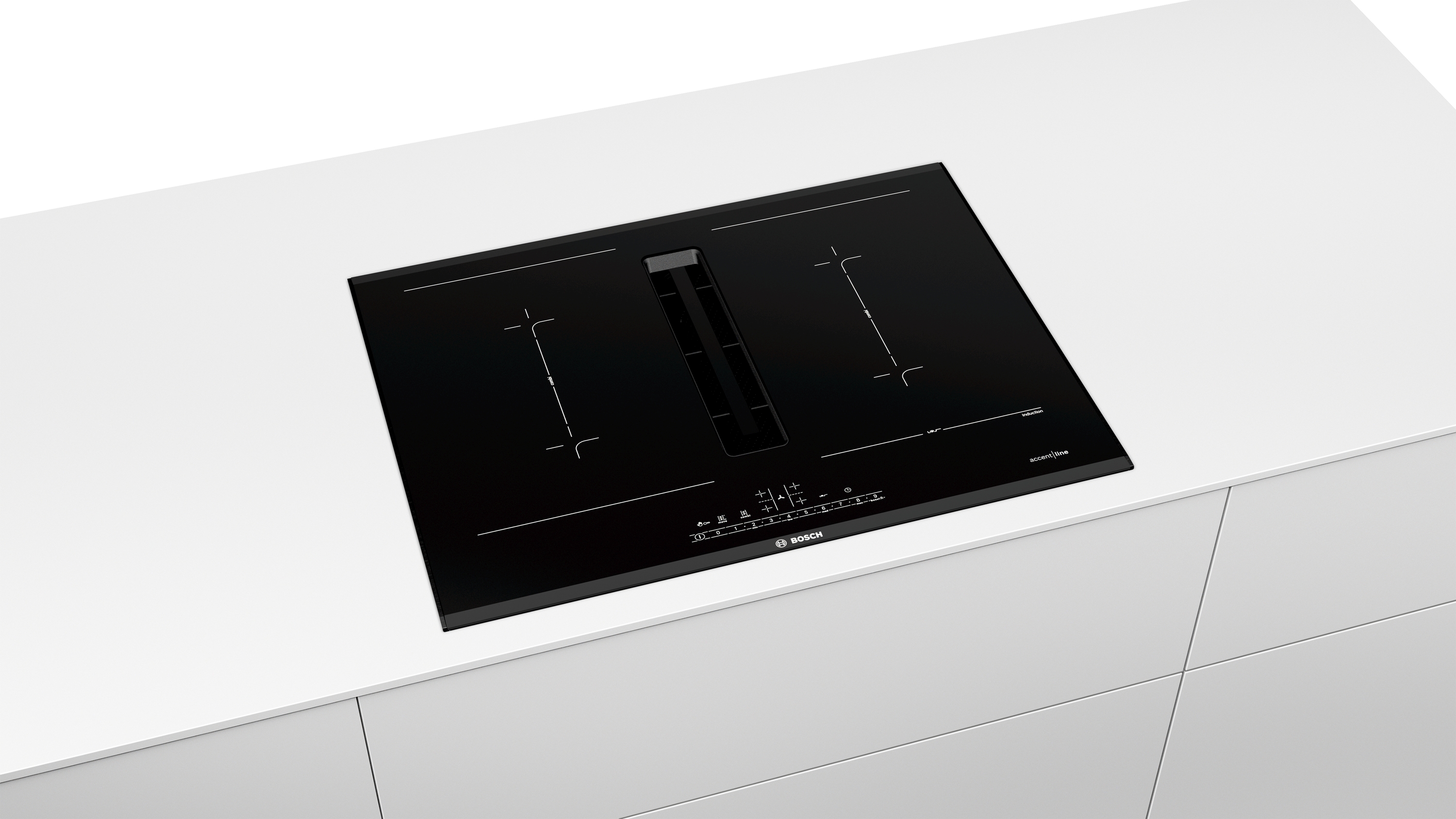 Series 6, Induction hob with integrated ventilation system, 70 cm, surface mount with frame, PVQ795F25E