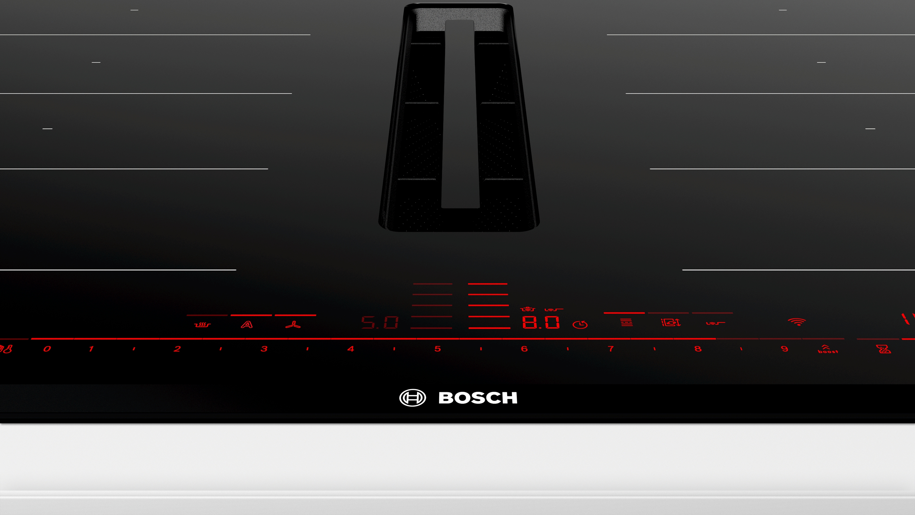 Series 8, Induction hob with integrated ventilation system, 80 cm, surface mount with frame, PXX895D66E