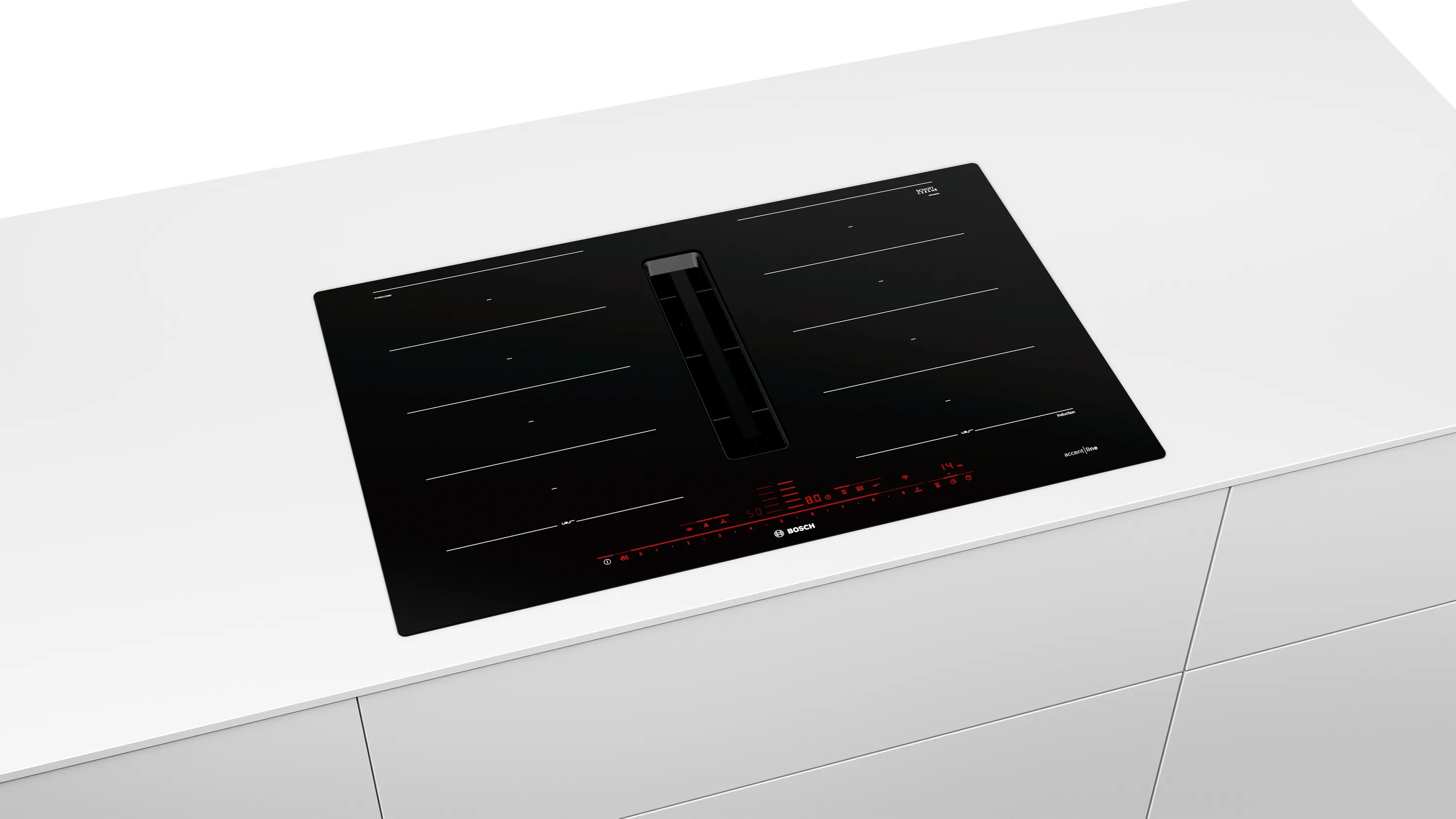 Series 8, Induction hob with integrated ventilation system, 80 cm