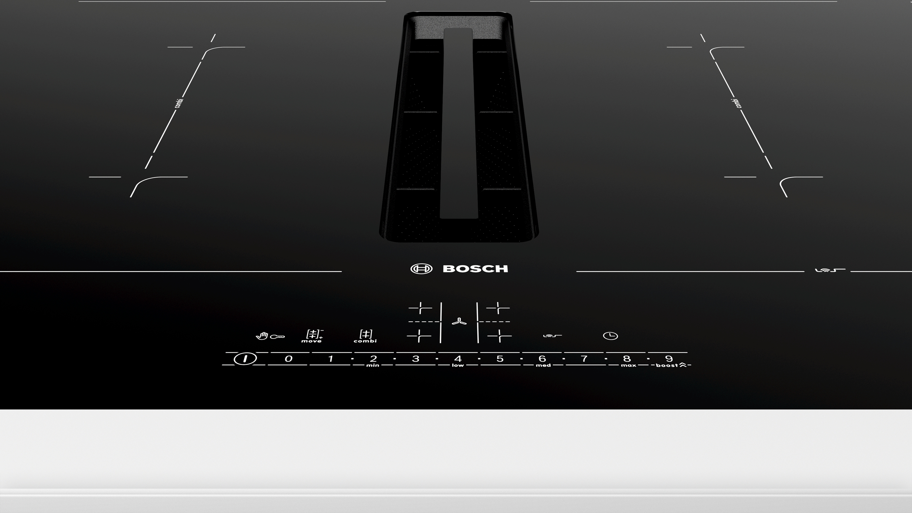 Series 6, Induction hob with integrated ventilation system, 70 cm, flush mount, PVQ721F25E