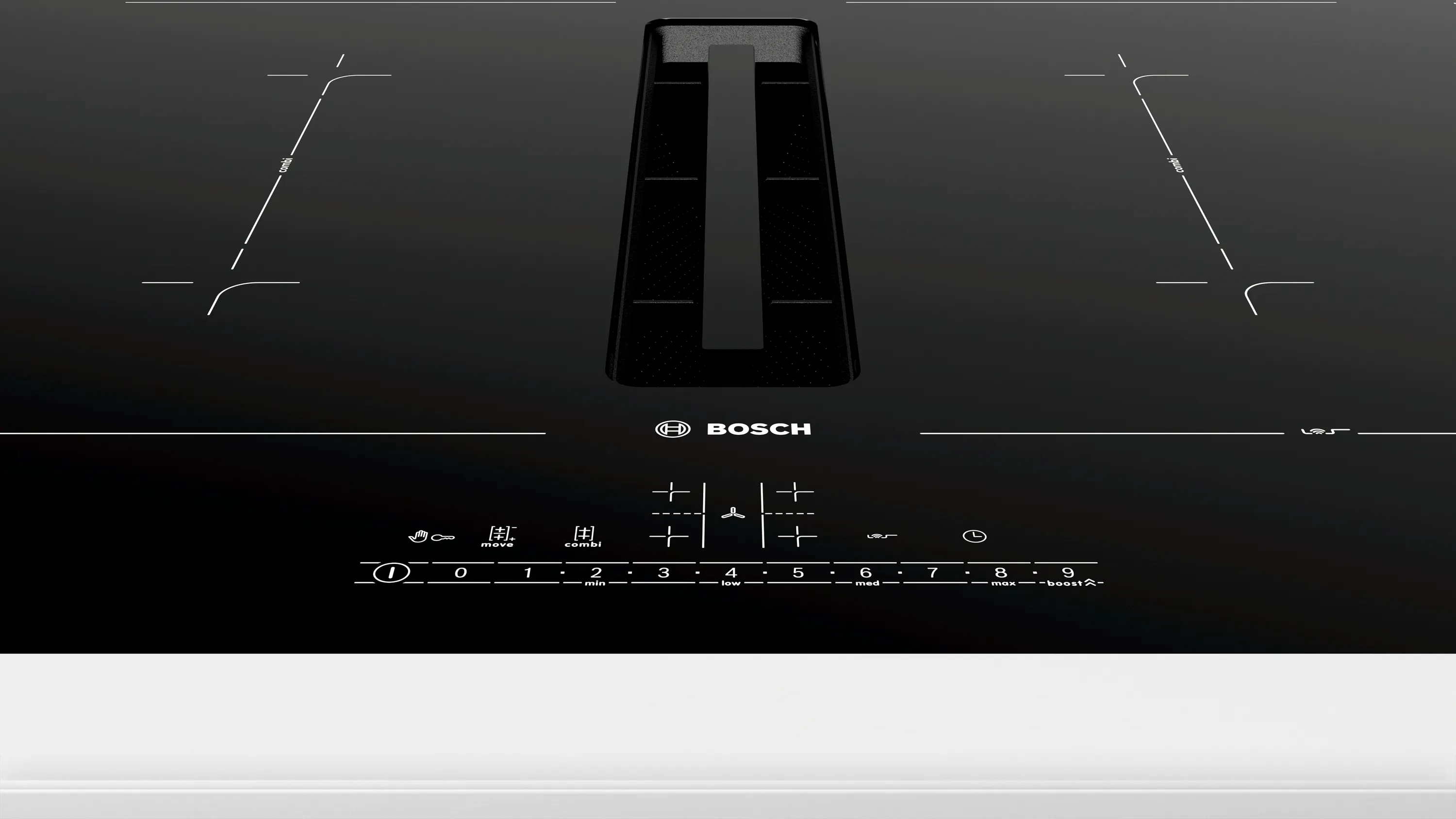 Series 6, Induction hob with integrated ventilation system, 70 cm, flush mount, PVQ721F25E