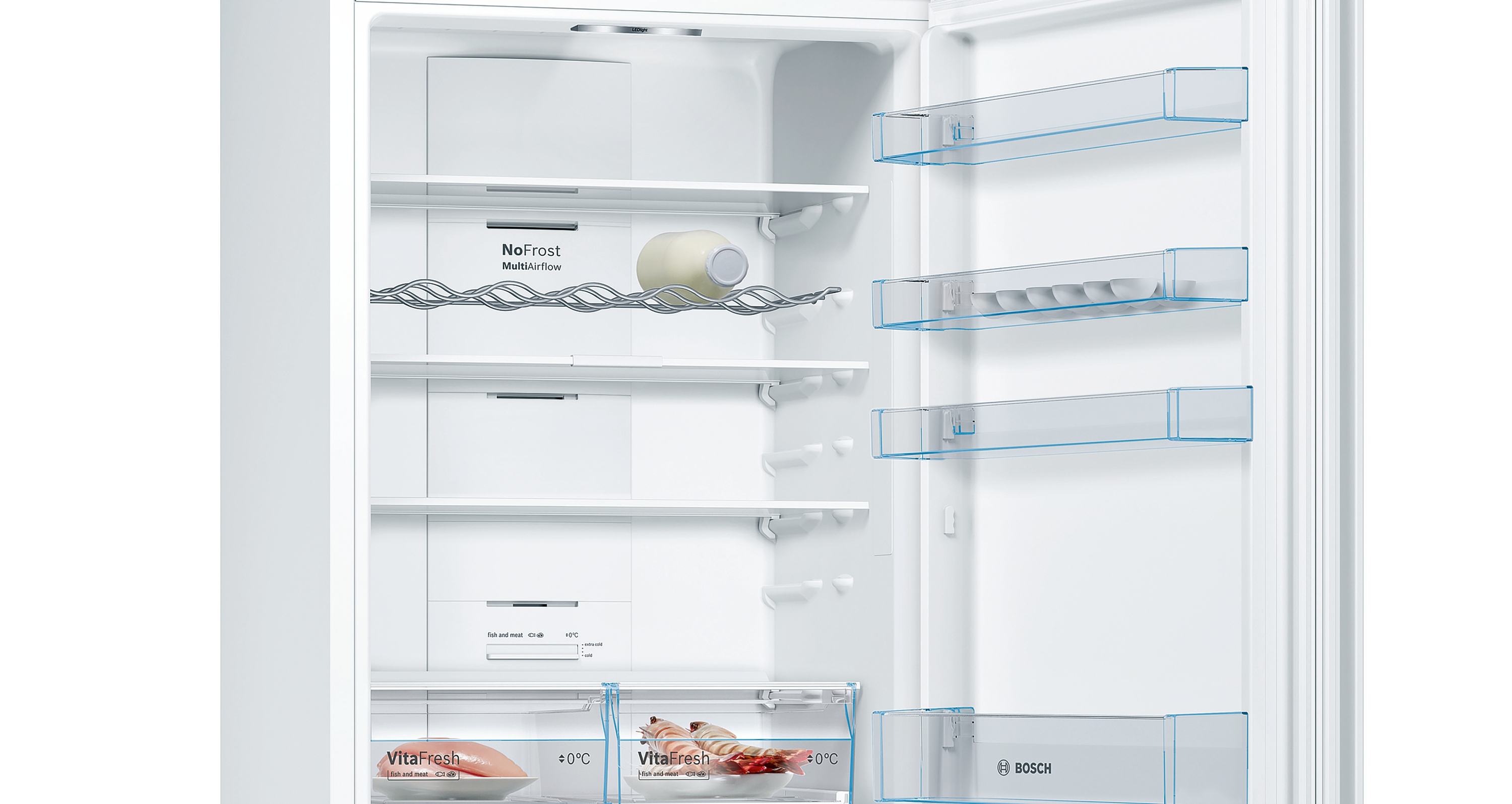 Series 4, free-standing fridge-freezer with freezer at bottom, 203 x 70 cm, White, KGN49XWEA