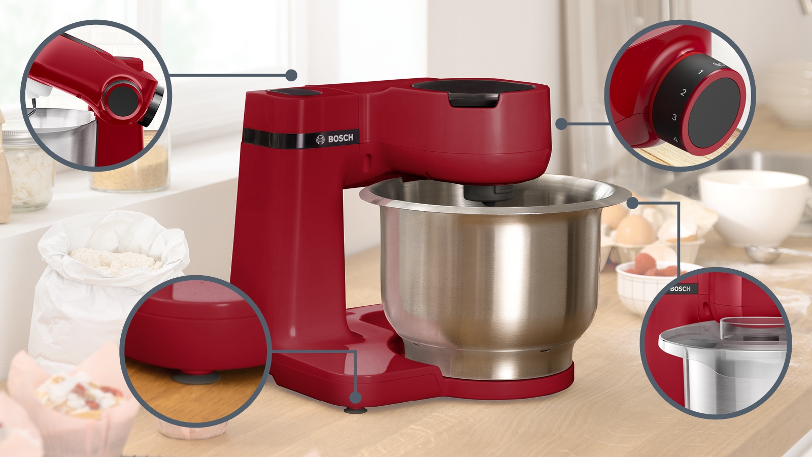 Kitchen machine, MUM Serie | 2, 700 W, Red, Red, MUMS2ER30