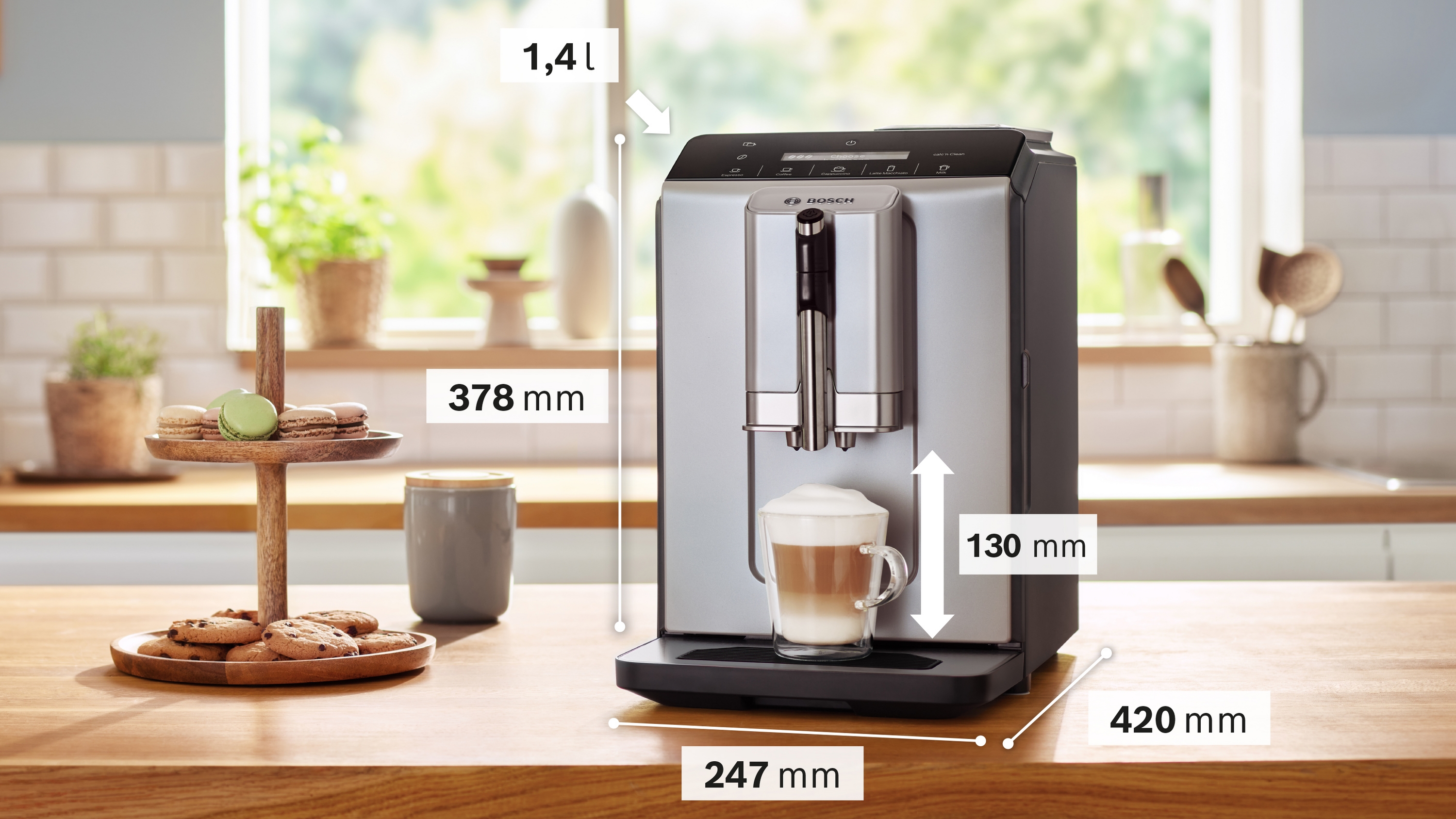 Fully automatic coffee machine, Serie 2 VeroCafe, Silk Silver, TIE20301