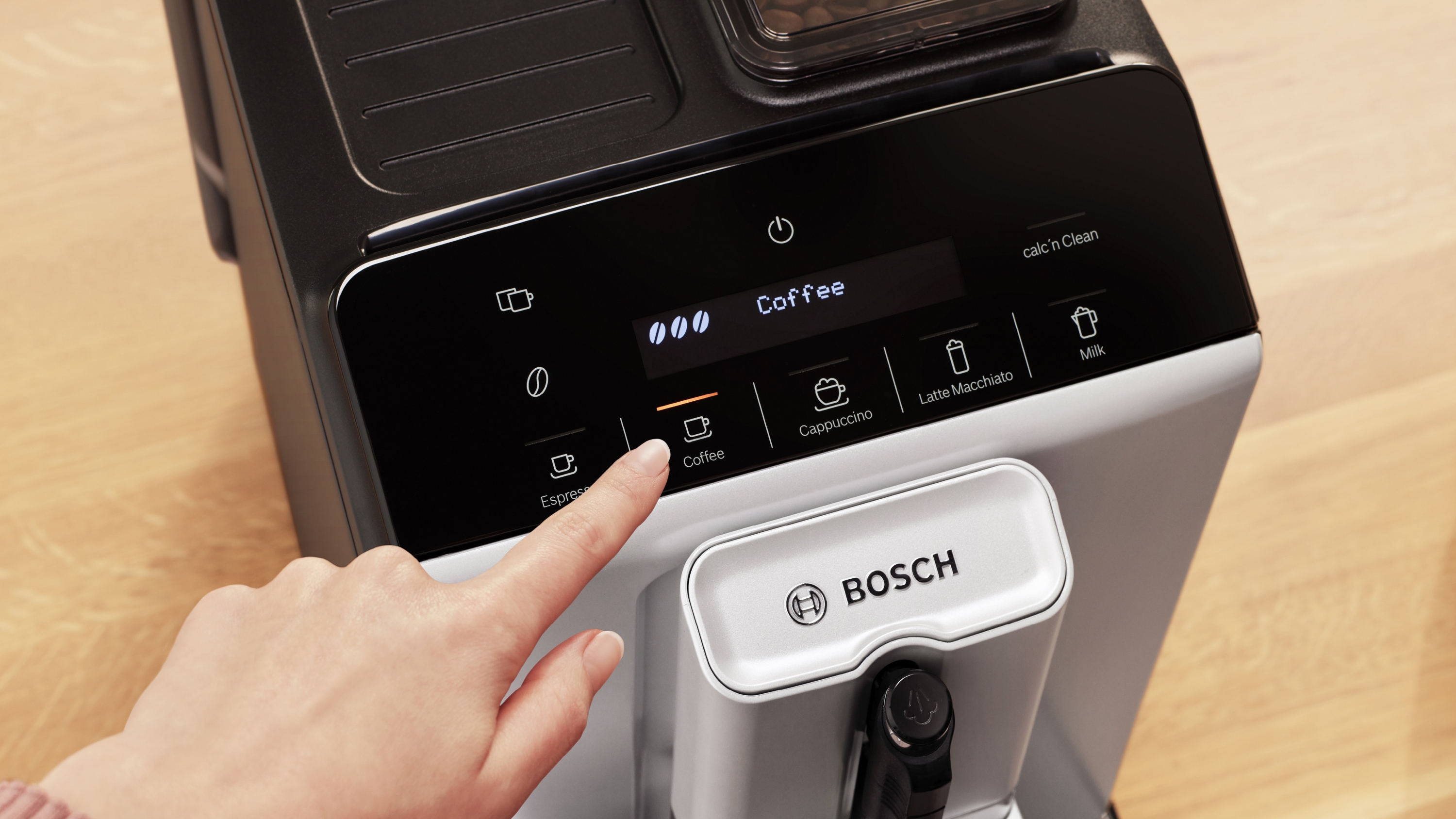 Fully automatic coffee machine, Serie 2 VeroCafe, Silk Silver, TIE20301