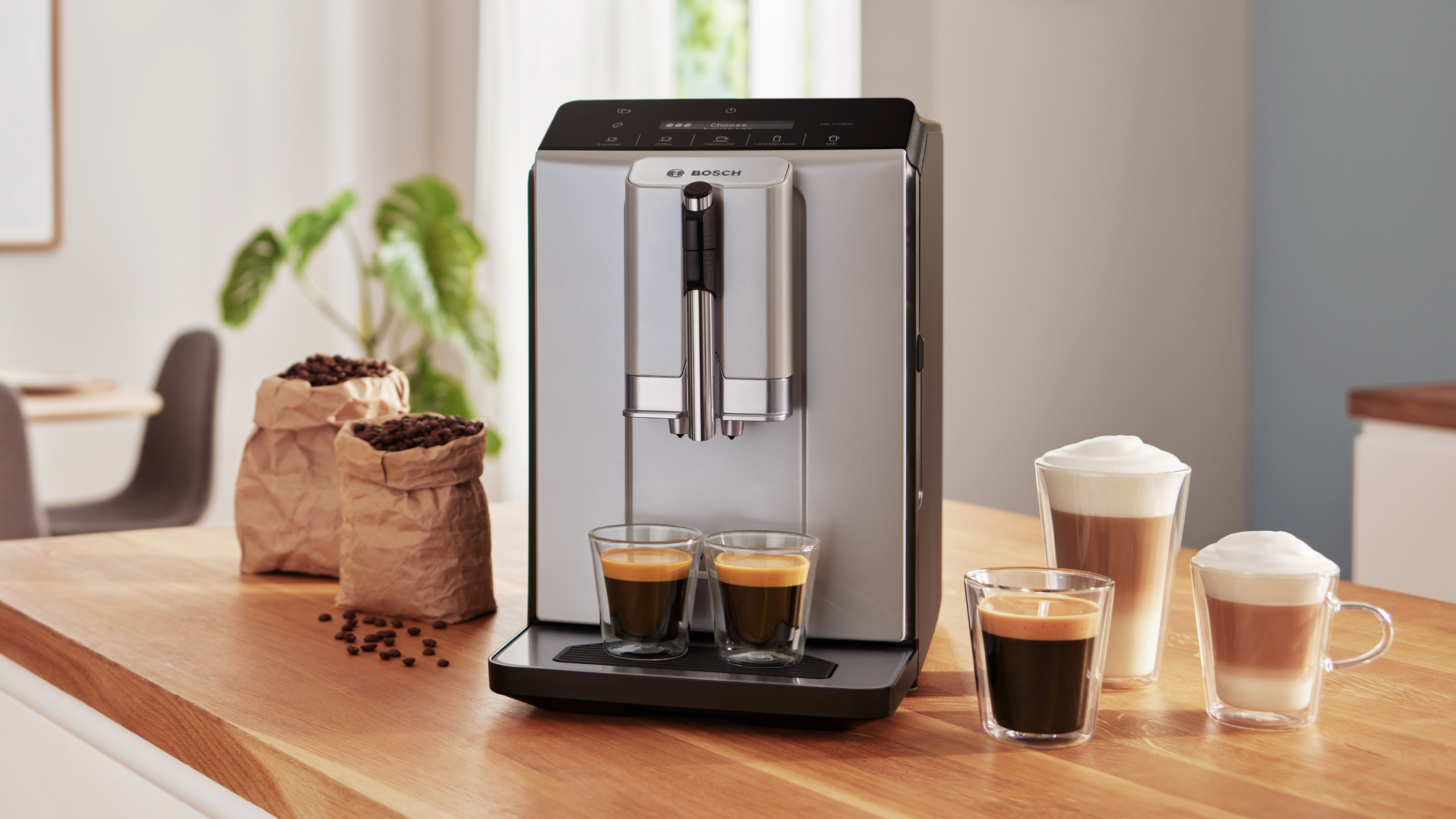 Fully automatic coffee machine, Serie 2 VeroCafe, Silk Silver, TIE20301