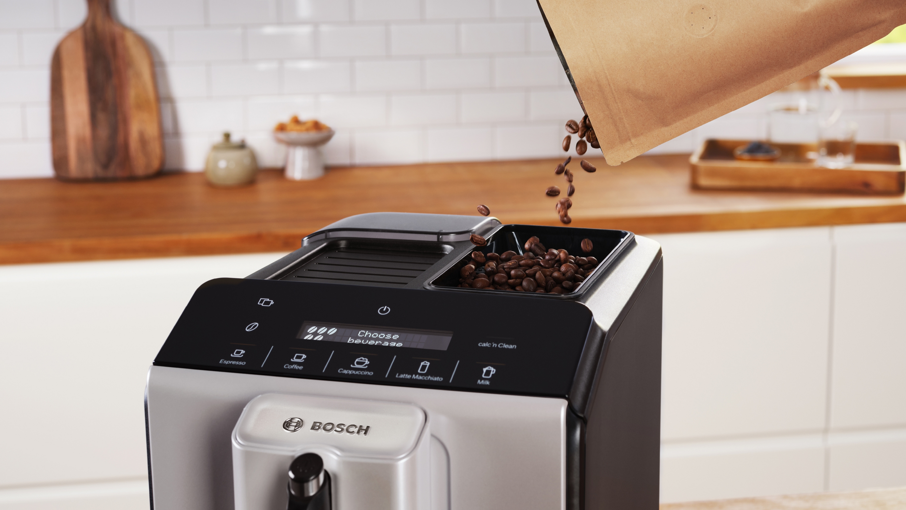 Fully automatic coffee machine, Serie 2 VeroCafe, Silk Silver, TIE20301
