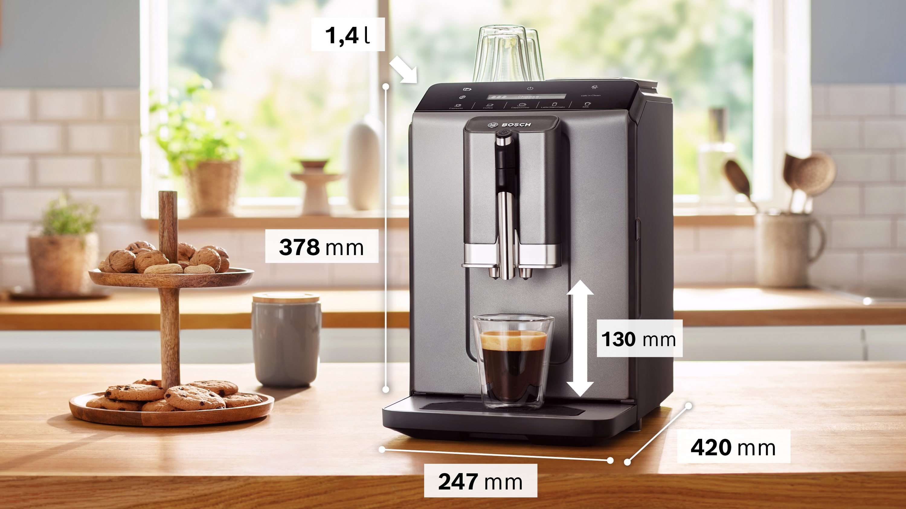 Fully automatic coffee machine, Serie 2 VeroCafe, Diamond titanium metallic, TIE20504
