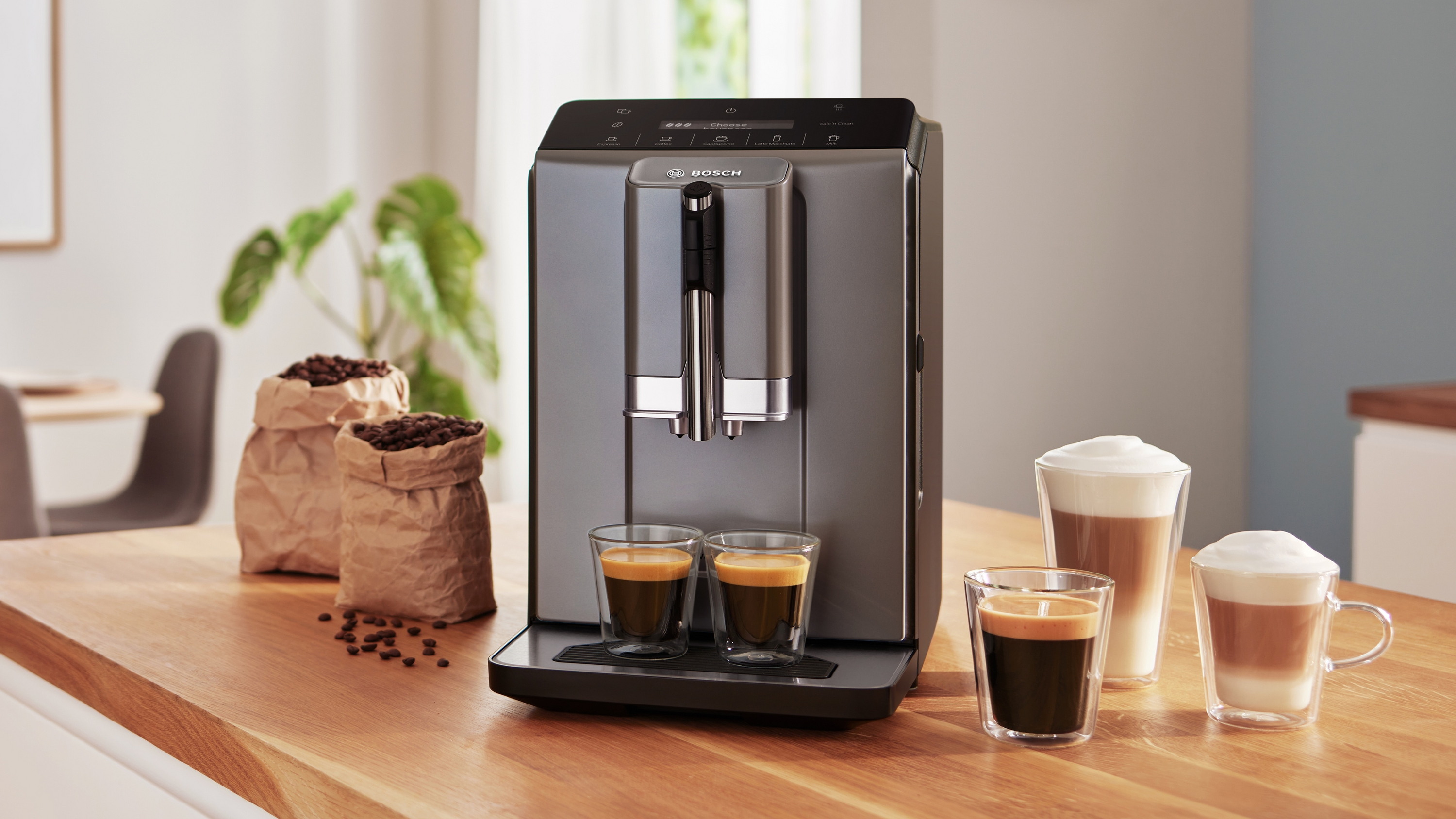 Fully automatic coffee machine, Serie 2 VeroCafe, Diamond titanium metallic, TIE20504