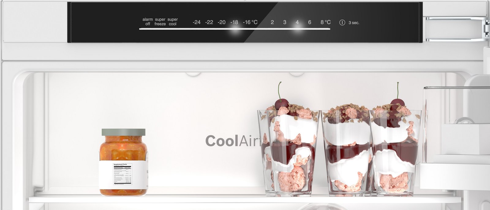 Series 6, built-in fridge-freezer with freezer at bottom, 177.2 x 55.8 cm, soft close flat hinge, KIN86ADD0