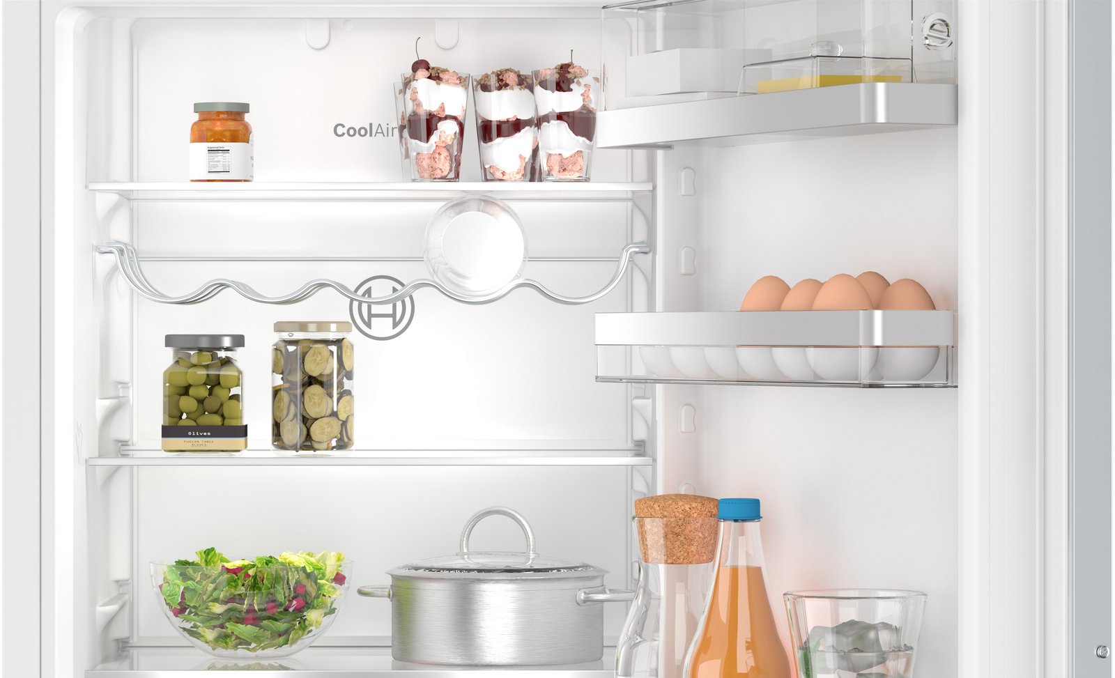 Series 6, built-in fridge-freezer with freezer at bottom, 177.2 x 55.8 cm, soft close flat hinge, KIN86ADD0