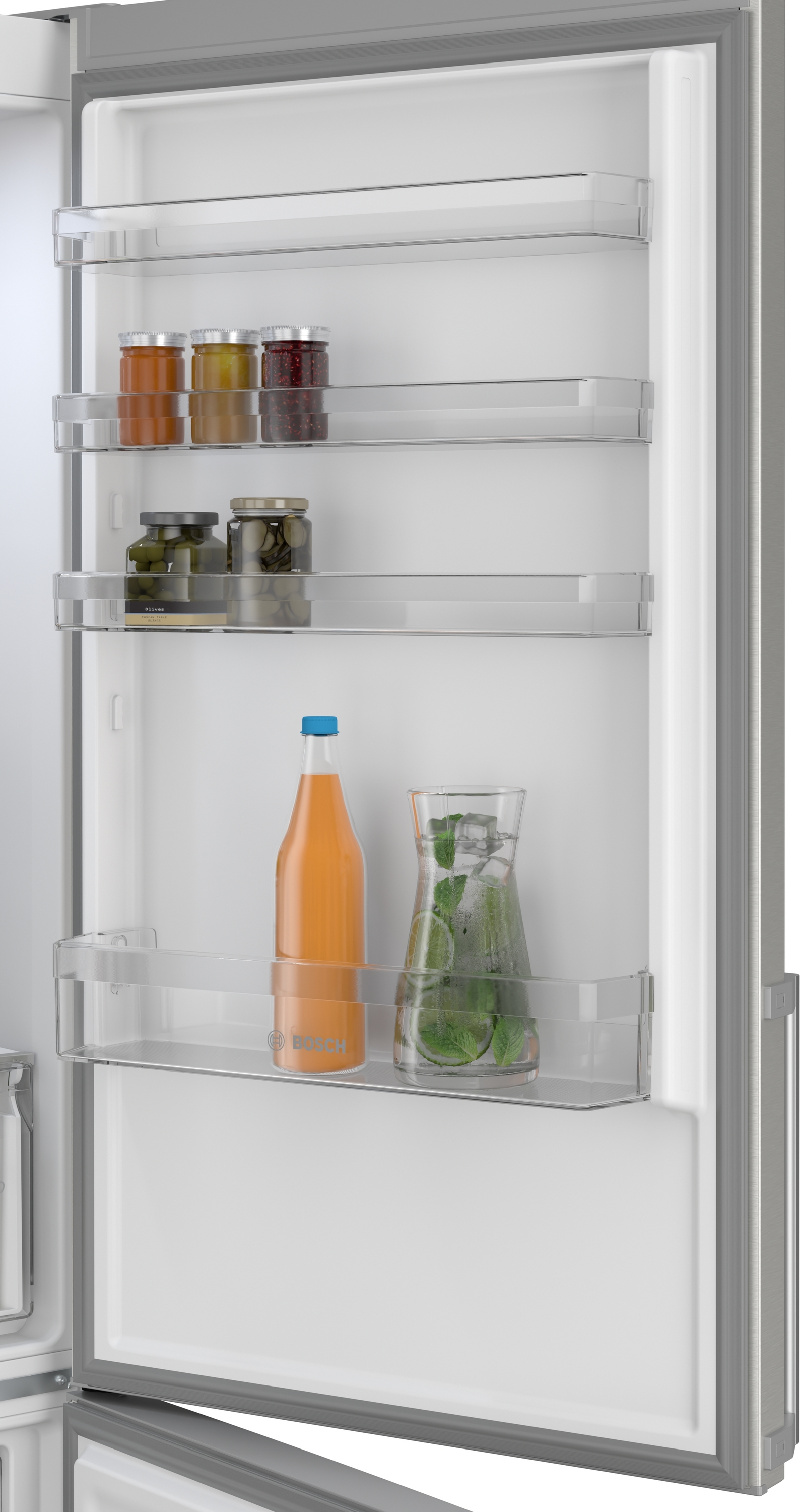 Series 4, free-standing fridge-freezer with freezer at bottom, 203 x 70 cm, Stainless steel (with anti-fingerprint), KGN49VICT