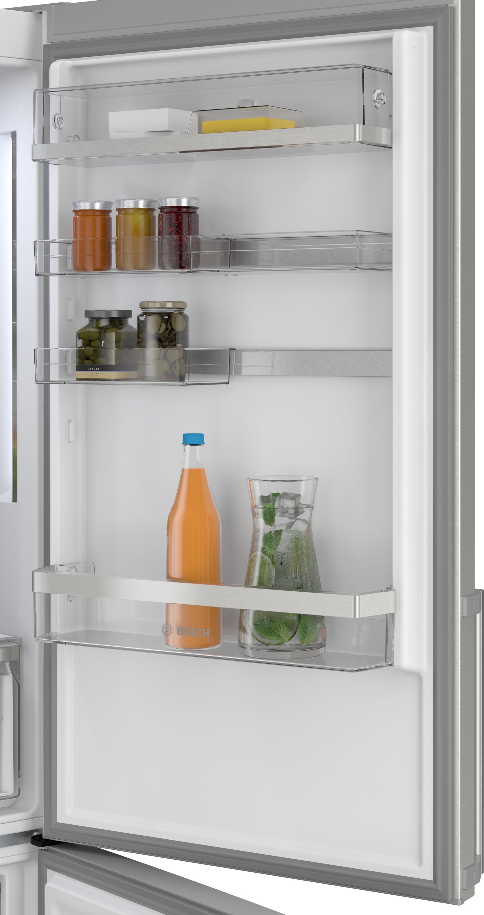 Series 6, free-standing fridge-freezer with freezer at bottom, 203 x 70 cm, Stainless steel (with anti-fingerprint), KGN49AIBT