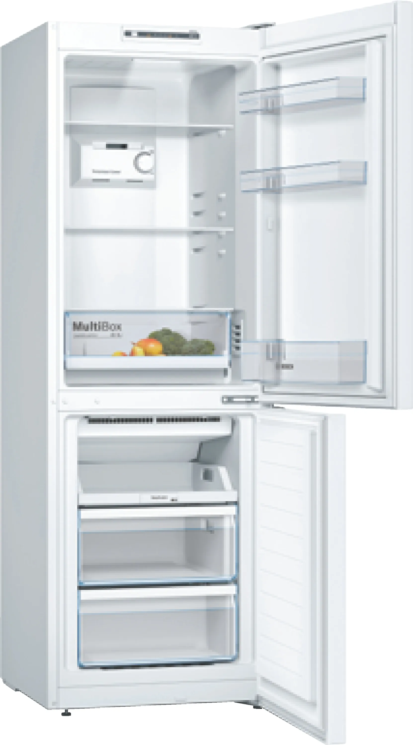 Series 2, free-standing fridge-freezer with freezer at bottom, 176 x 60 cm, White, KGN33NWEB