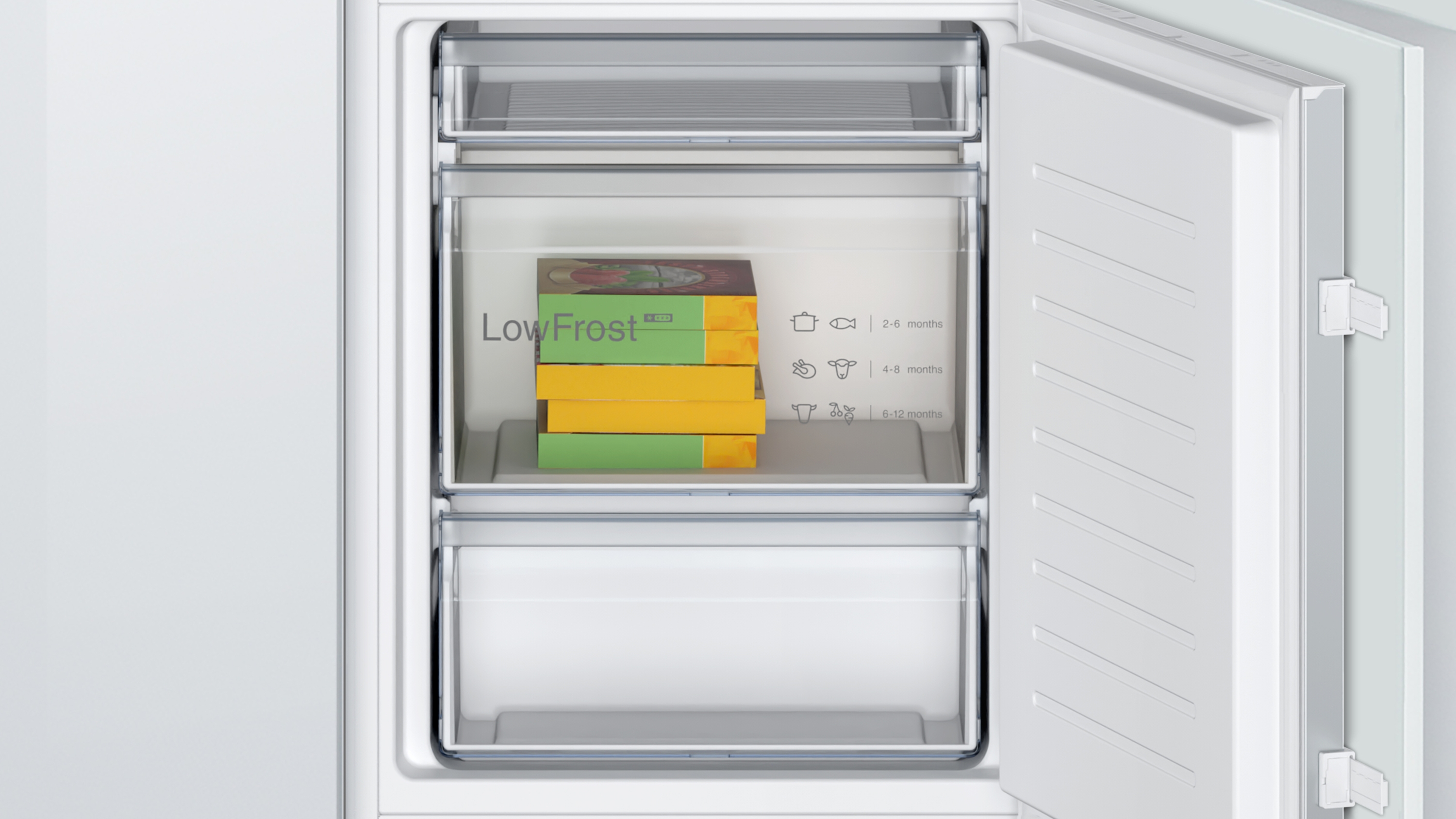 Serija 2, Ugradni frižider sa zamrzivačem dole, 177.2 x 54.1 cm, klizna šarka, KIV86NSE0