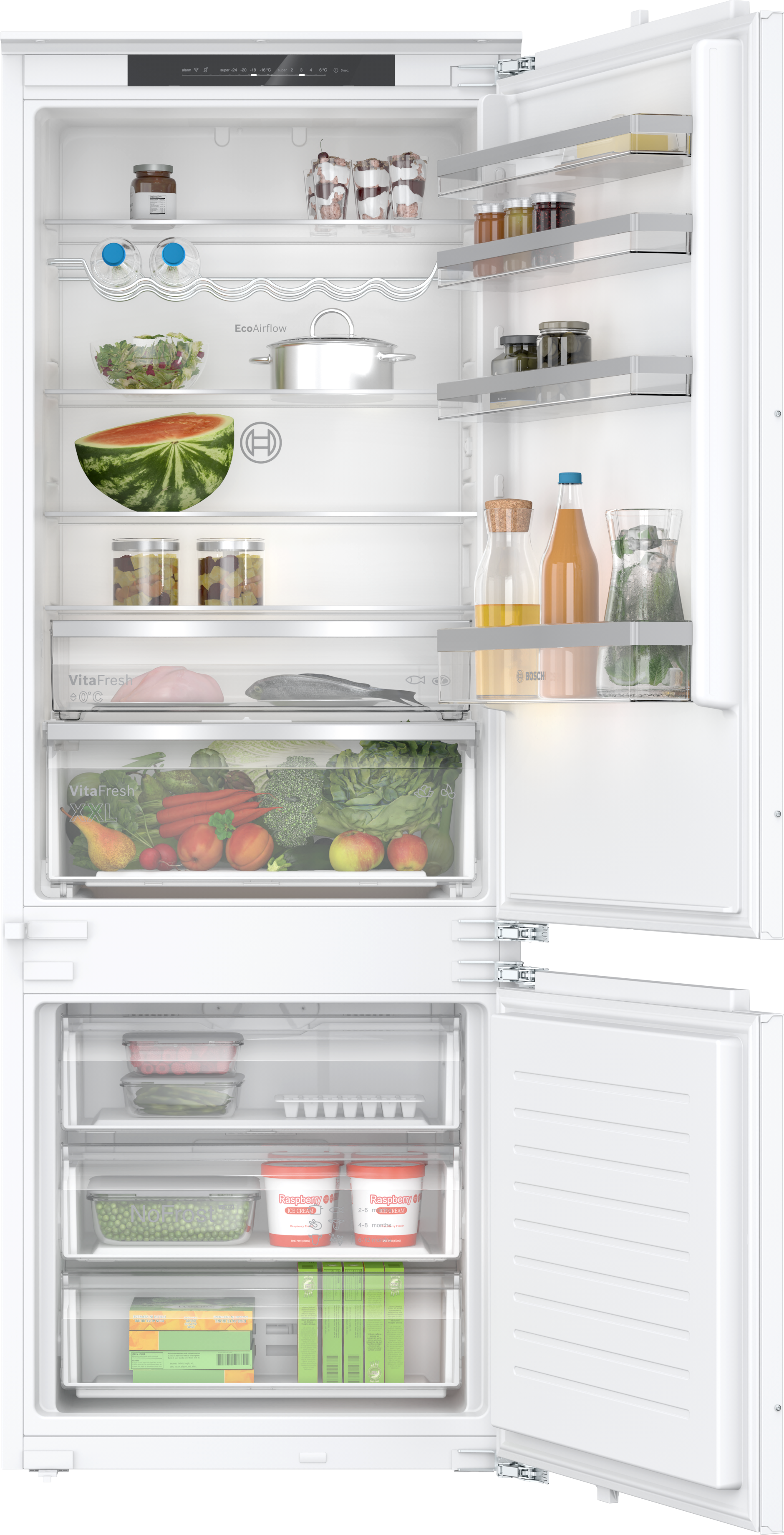 Serija 4, Ugradni frižider sa zamrzivačem dole, 193.5 x 70.8 cm, Fiksna šarka, KBN96VFE0